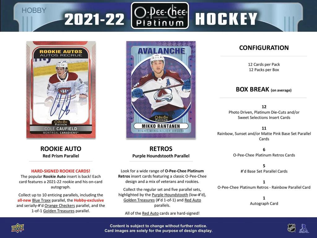 Hockey - 2021/22 - Upper Deck O - Pee - Chee Platinum - Hobby Box (12 Packs) Upper Deck 053334983365