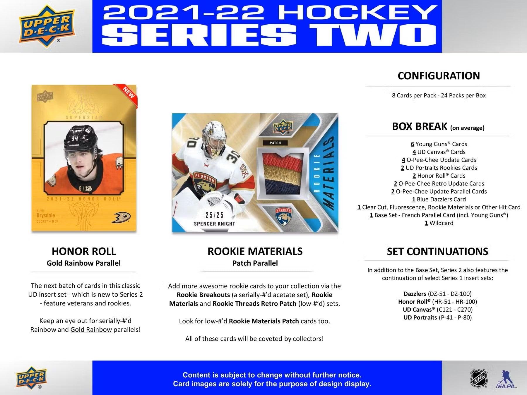 Hockey - 2021/22 - Upper Deck Series 2 - Hobby Box (24 Packs) Upper Deck 053334979696