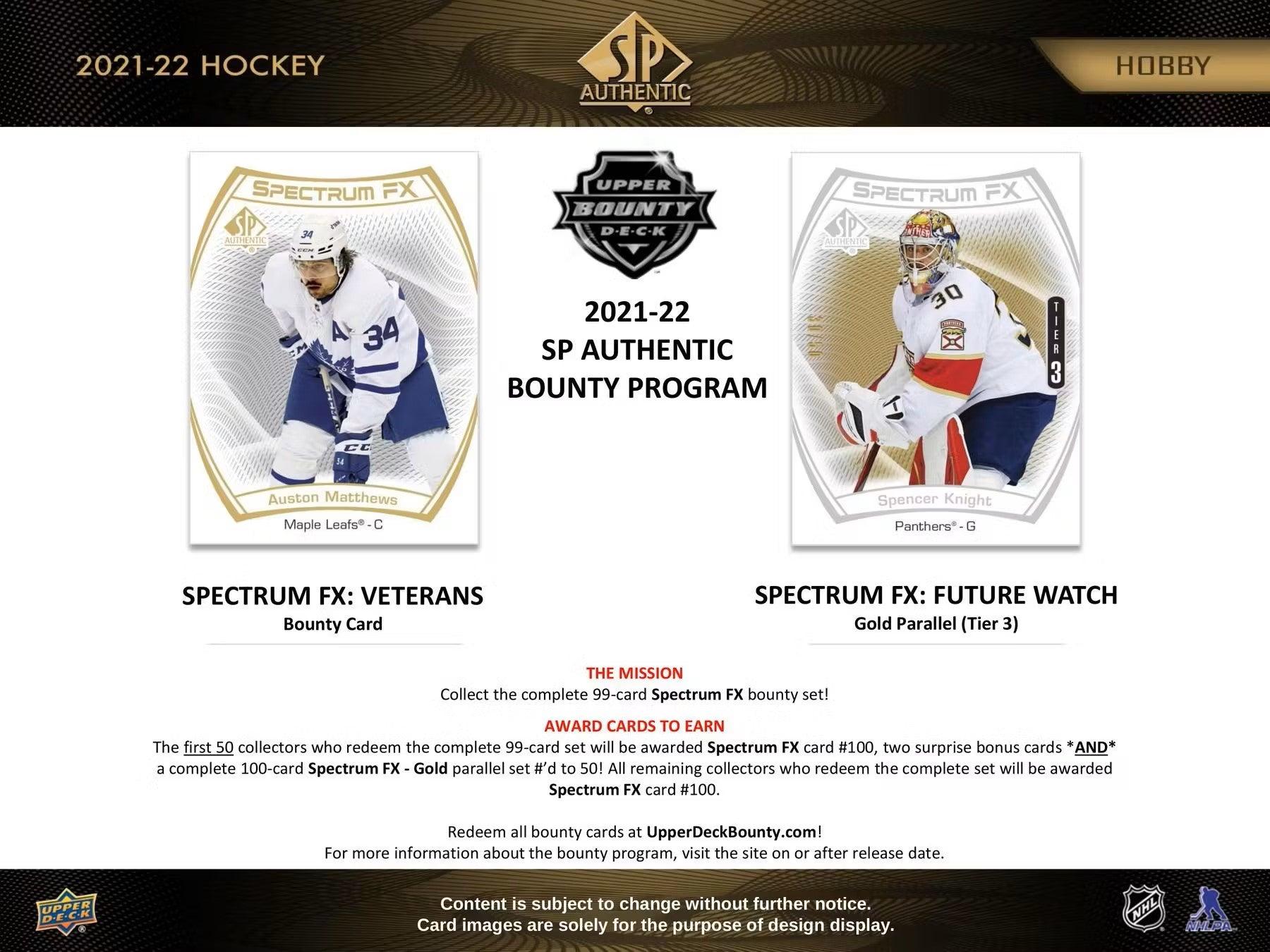 Hockey - 2021/22 - Upper Deck SP Authentic - Hobby Box (10 Packs) Upper Deck 053334984218