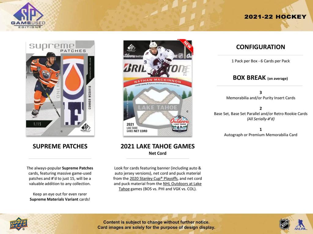 Hockey - 2021/22 - Upper Deck SP GameUSED - Hobby Box (1 Pack) Upper Deck 053334977821