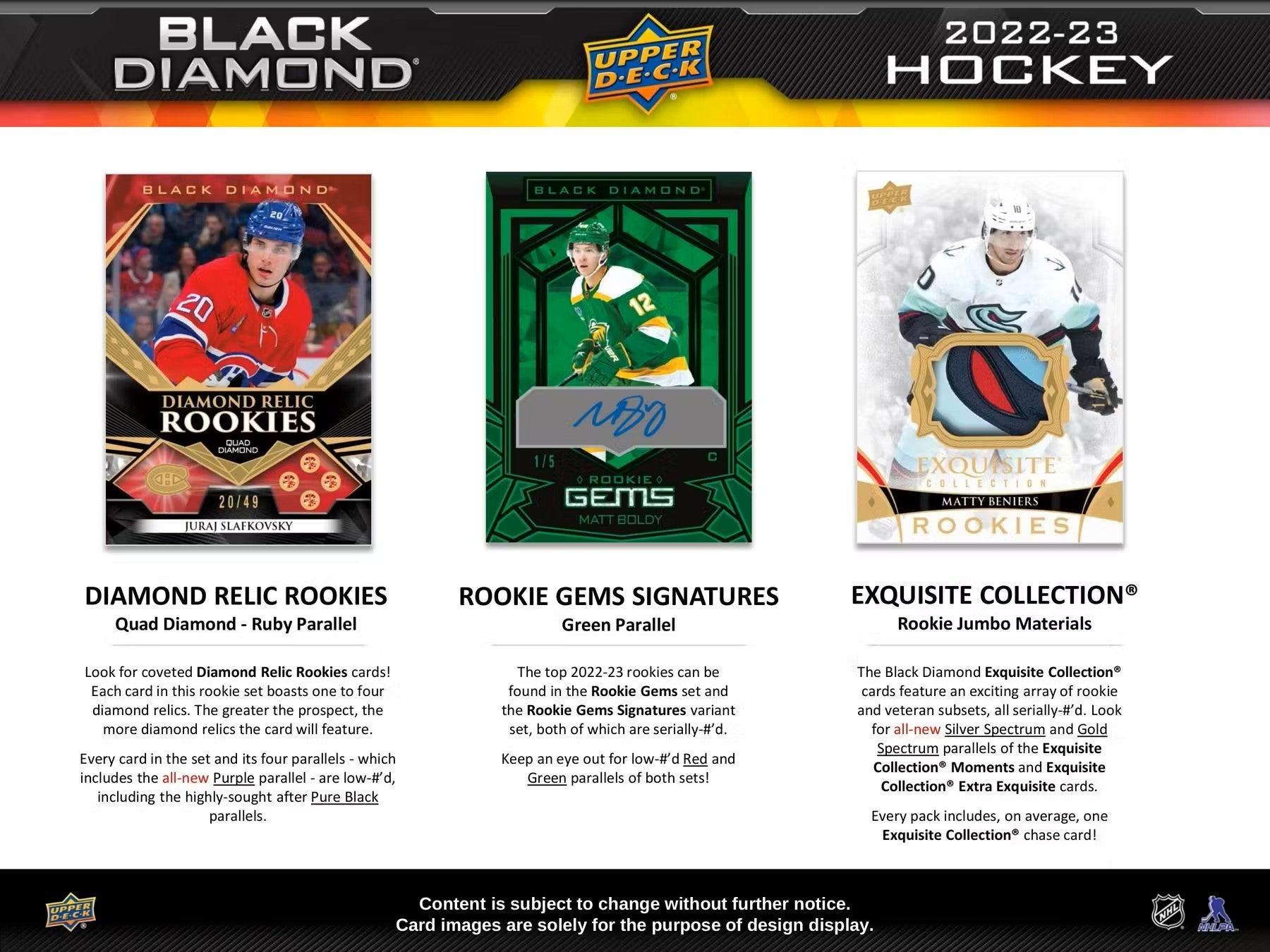 Hockey - 2022/23 - Black Diamond - Hobby Box (6 Cards) - Hobby Champion Inc