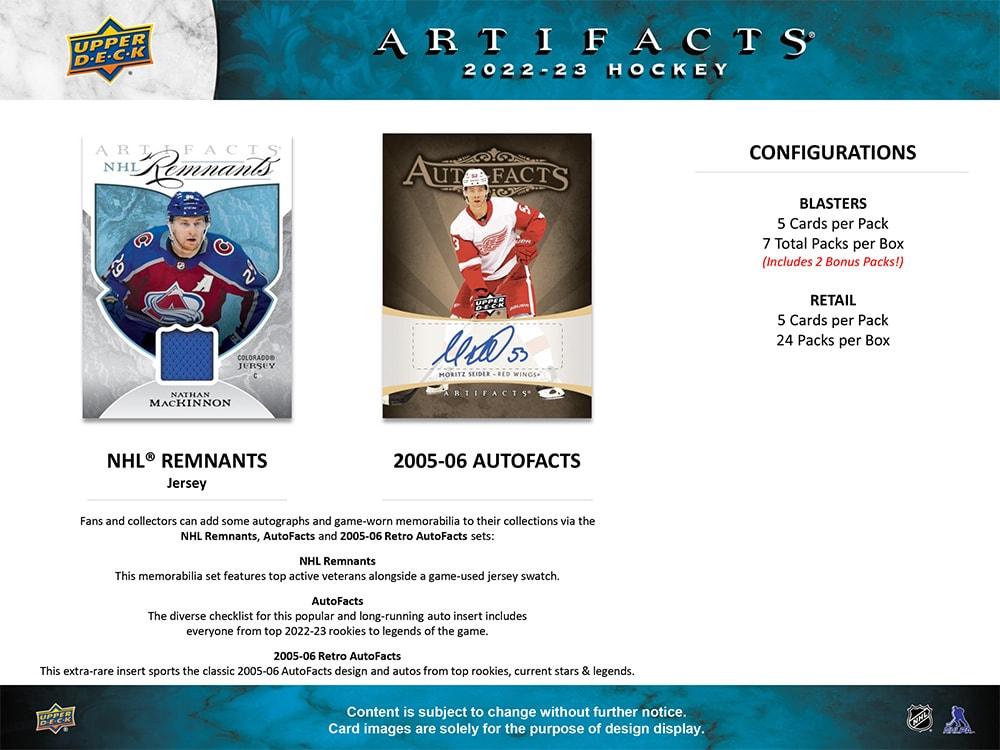 Hockey - 2022/23 - Upper Deck Artifacts - Blaster Box (7 Packs) Upper Deck 053334994804