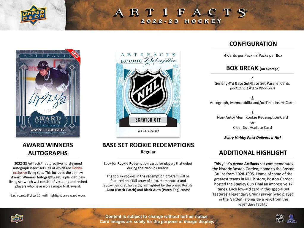 Hockey - 2022/23 - Upper Deck Artifacts - Hobby Box (8 Packs) - Hobby Champion Inc