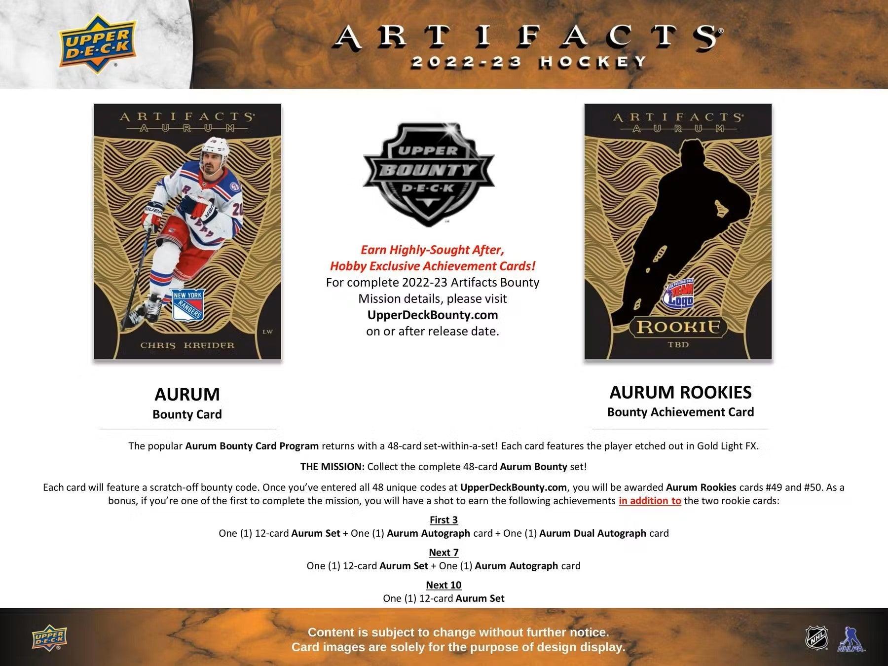Hockey - 2022/23 - Upper Deck Artifacts - Hobby Pack (4 Cards) - Hobby Champion Inc