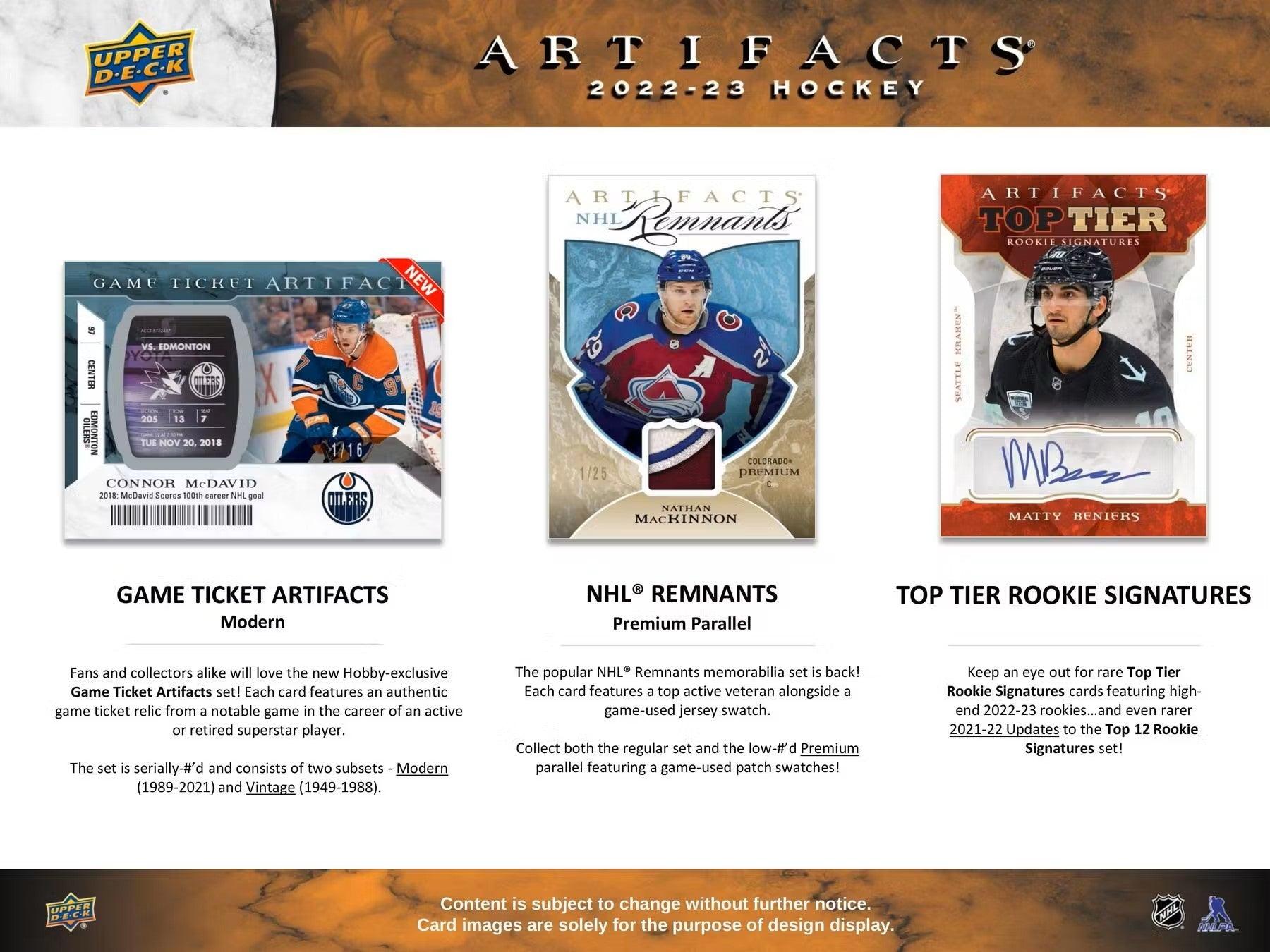 Hockey - 2022/23 - Upper Deck Artifacts - Hobby Pack (4 Cards) Upper Deck 053334995092