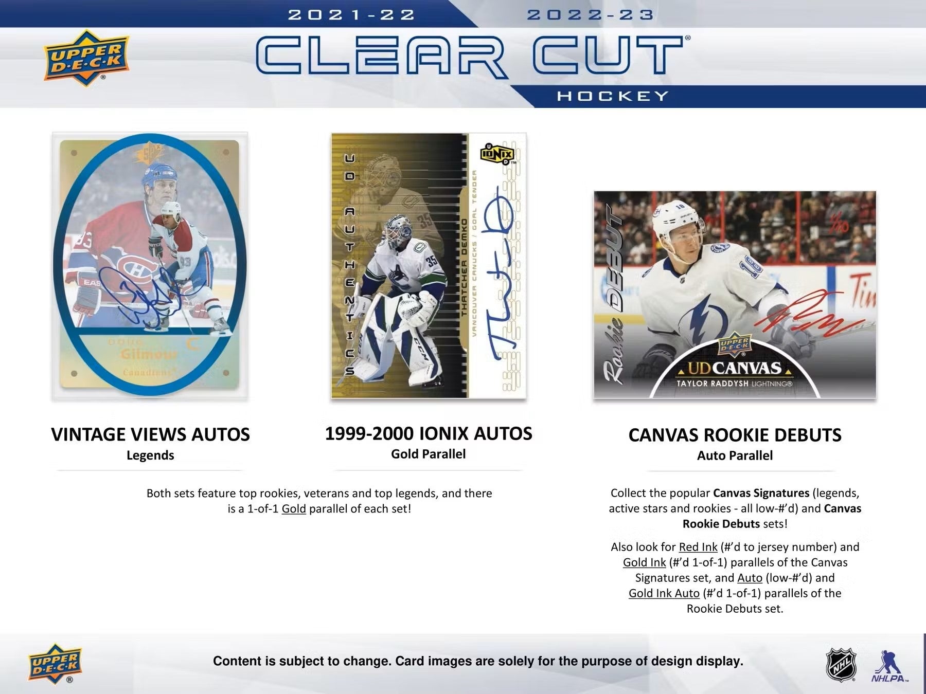 Hockey - 2022/23 - Upper Deck Clear Cut - Hobby Box (1 Card) Upper Deck 053334123006