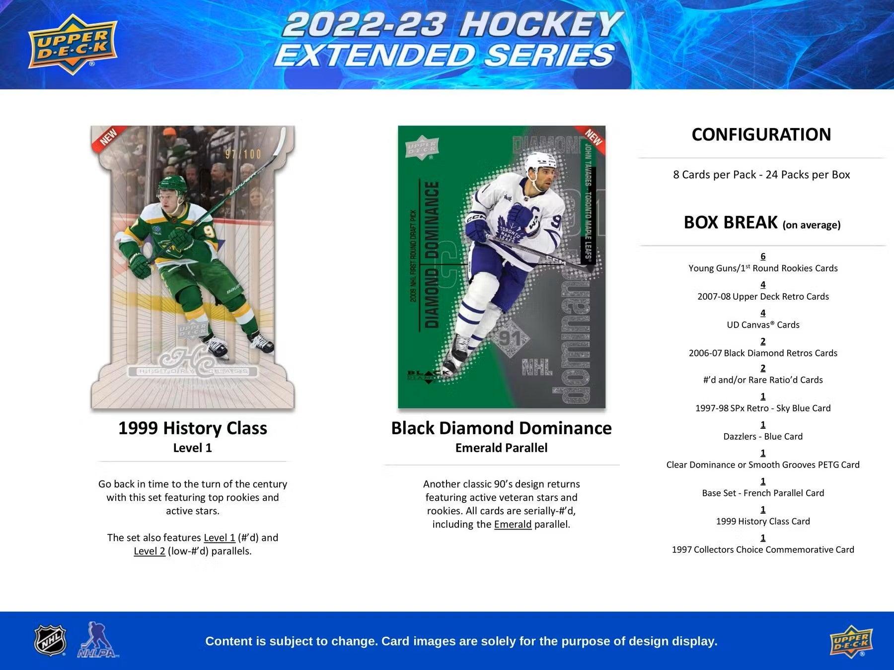 Hockey - 2022/23 - Upper Deck Extended Series - Hobby Pack (8 Cards) Upper Deck 053334145671