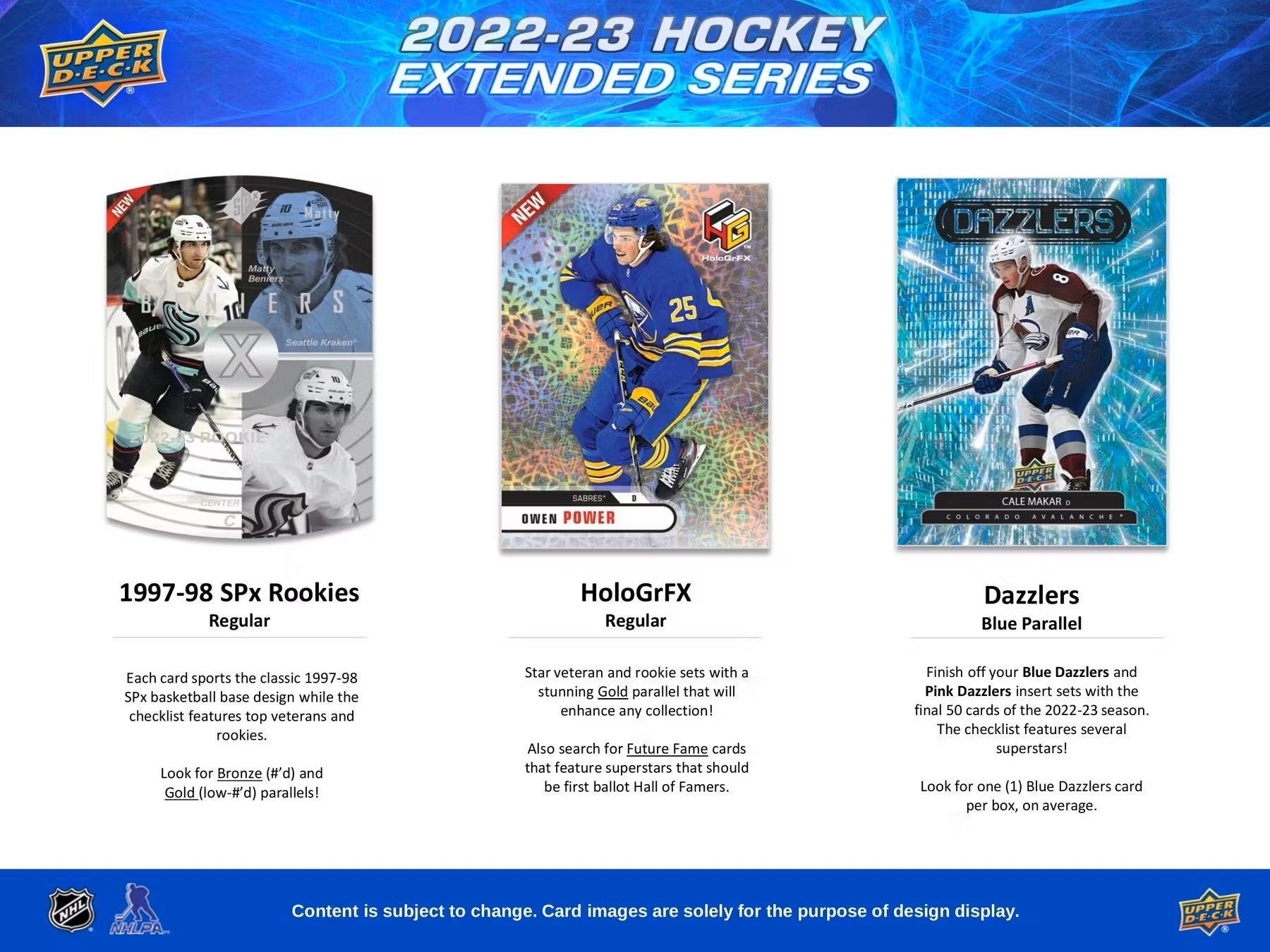 Hockey - 2022/23 - Upper Deck Extended Series - Hobby Pack (8 Cards) Upper Deck 053334145671