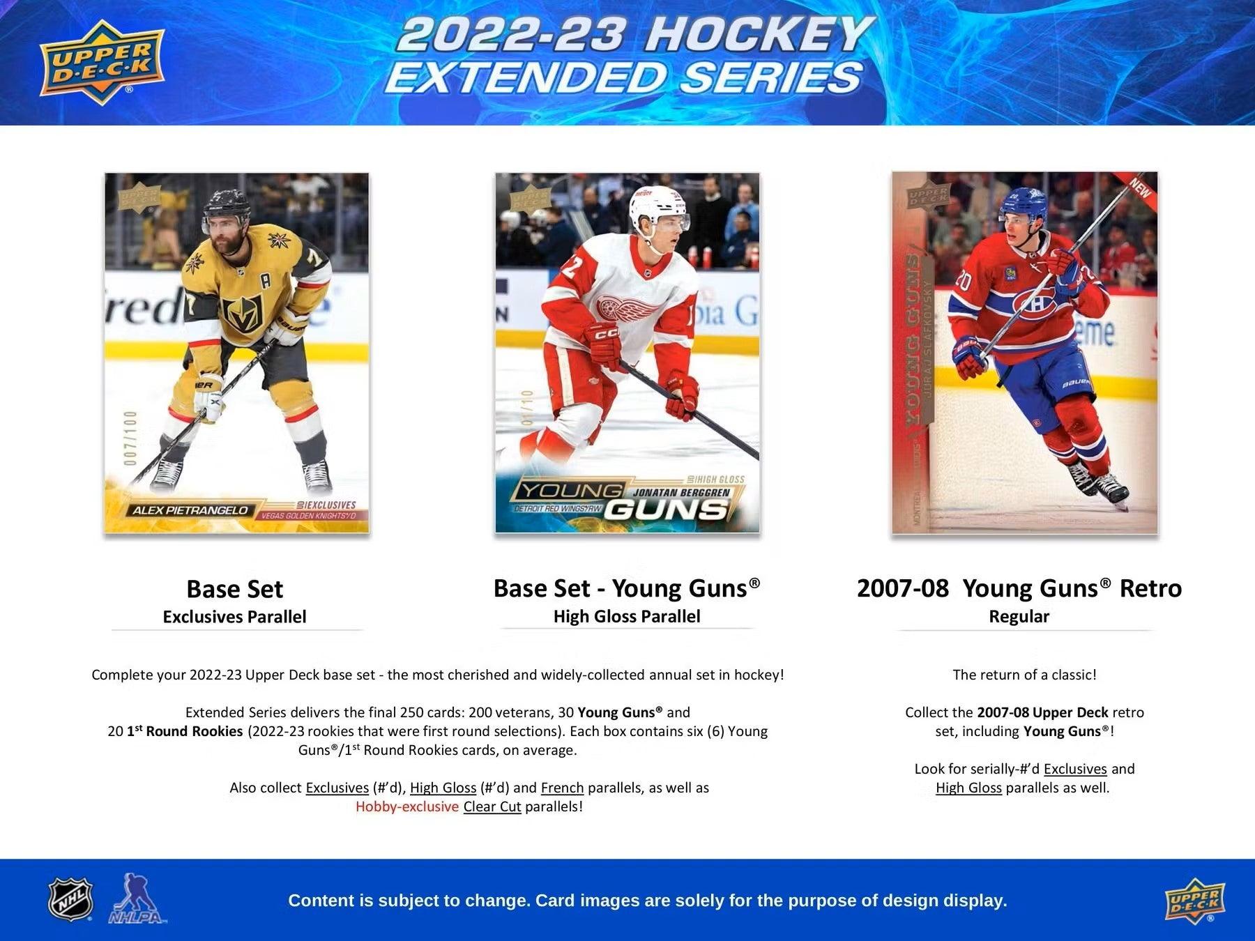 Hockey - 2022/23 - Upper Deck Extended Series - Hobby Pack (8 Cards) Upper Deck 053334145671