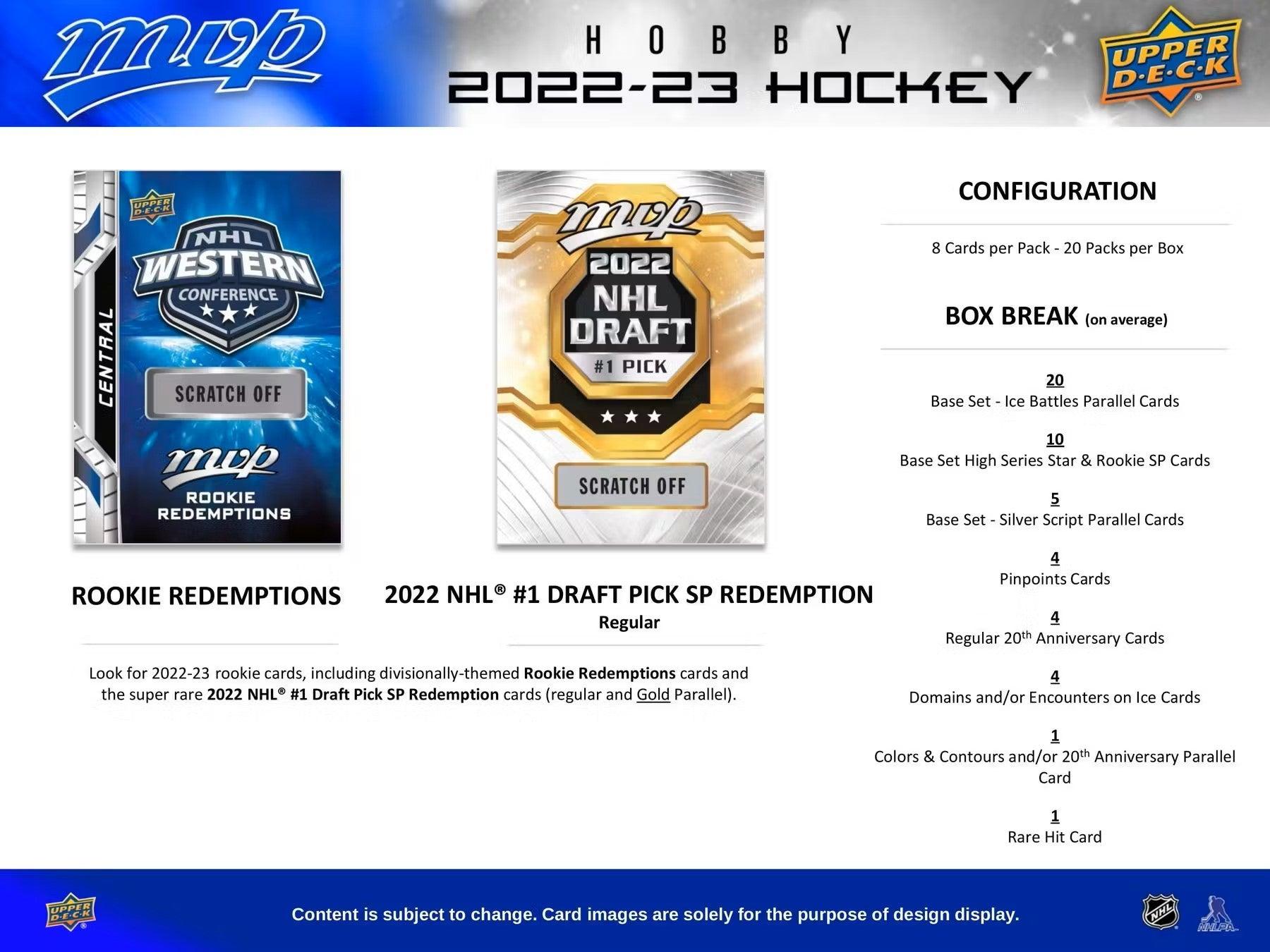 Hockey - 2022/23 - Upper Deck MVP - Hobby Box (20 Packs) Upper Deck 053334995610