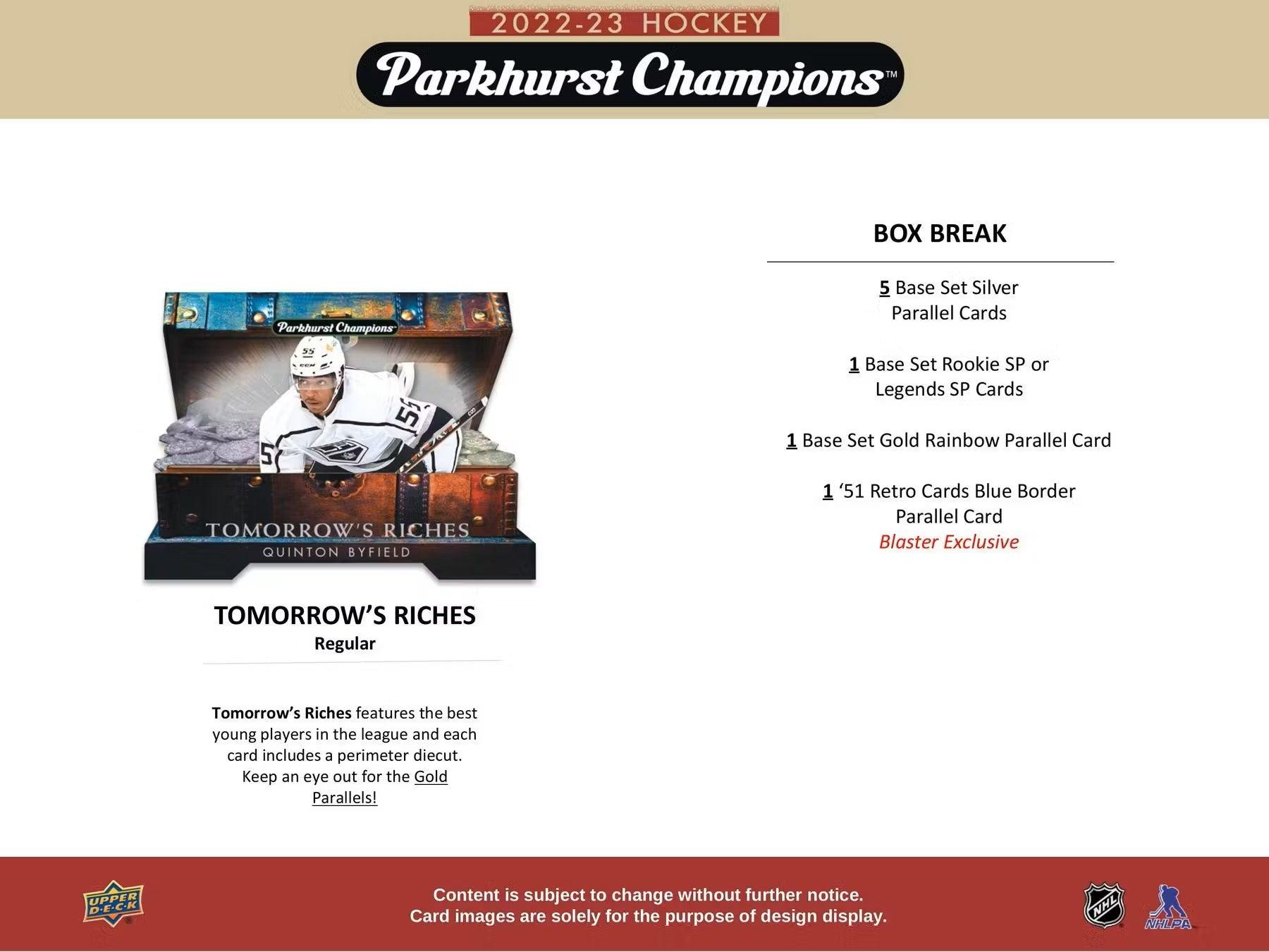 Hockey - 2022/23 - Upper Deck Parkhurst Champions - Blaster Box (5 Packs) Upper Deck 053334103558