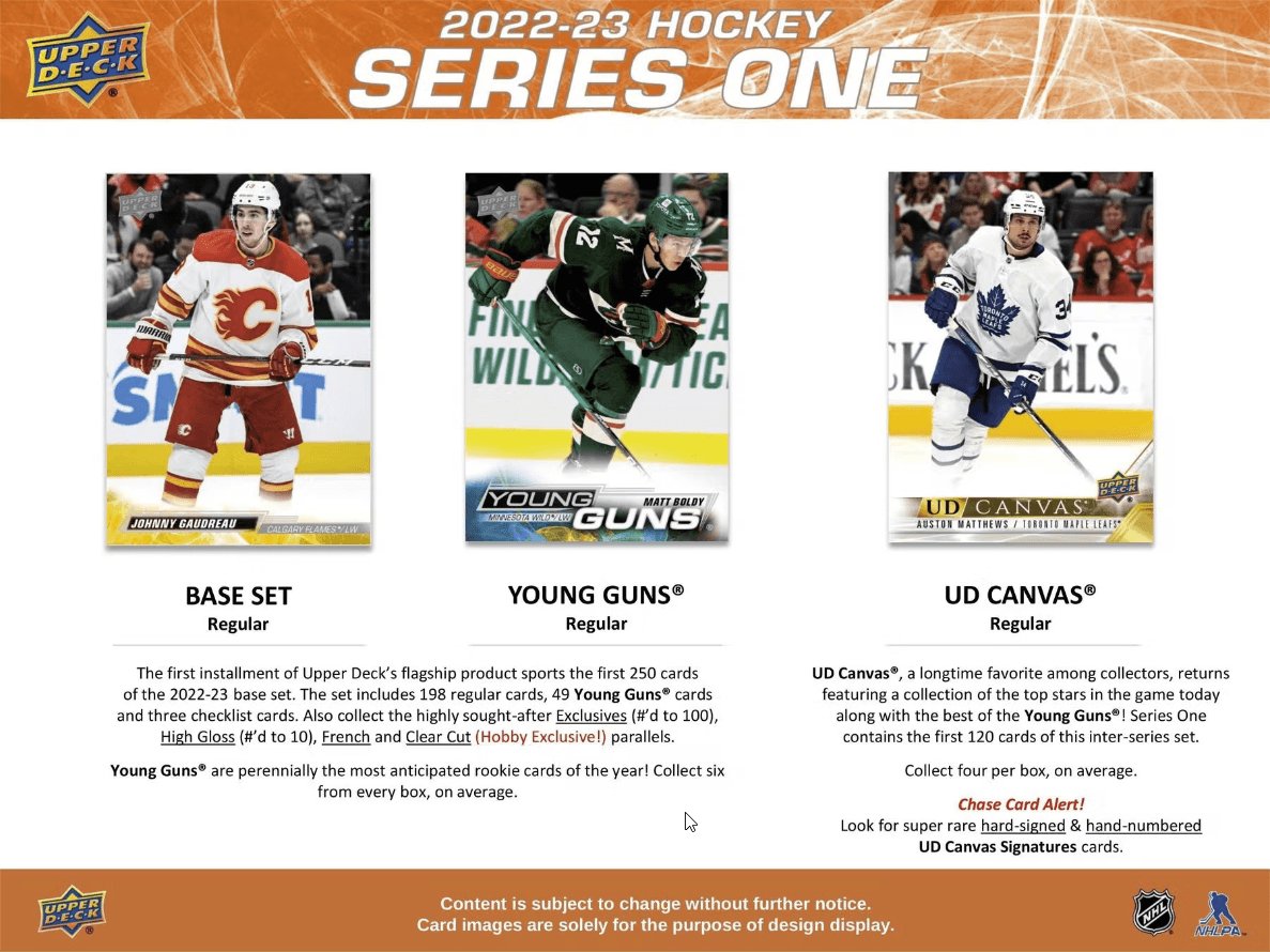 Hockey - 2022/23 - Upper Deck Series 1 - Hobby Box (24 Packs) Upper Deck 053334999724