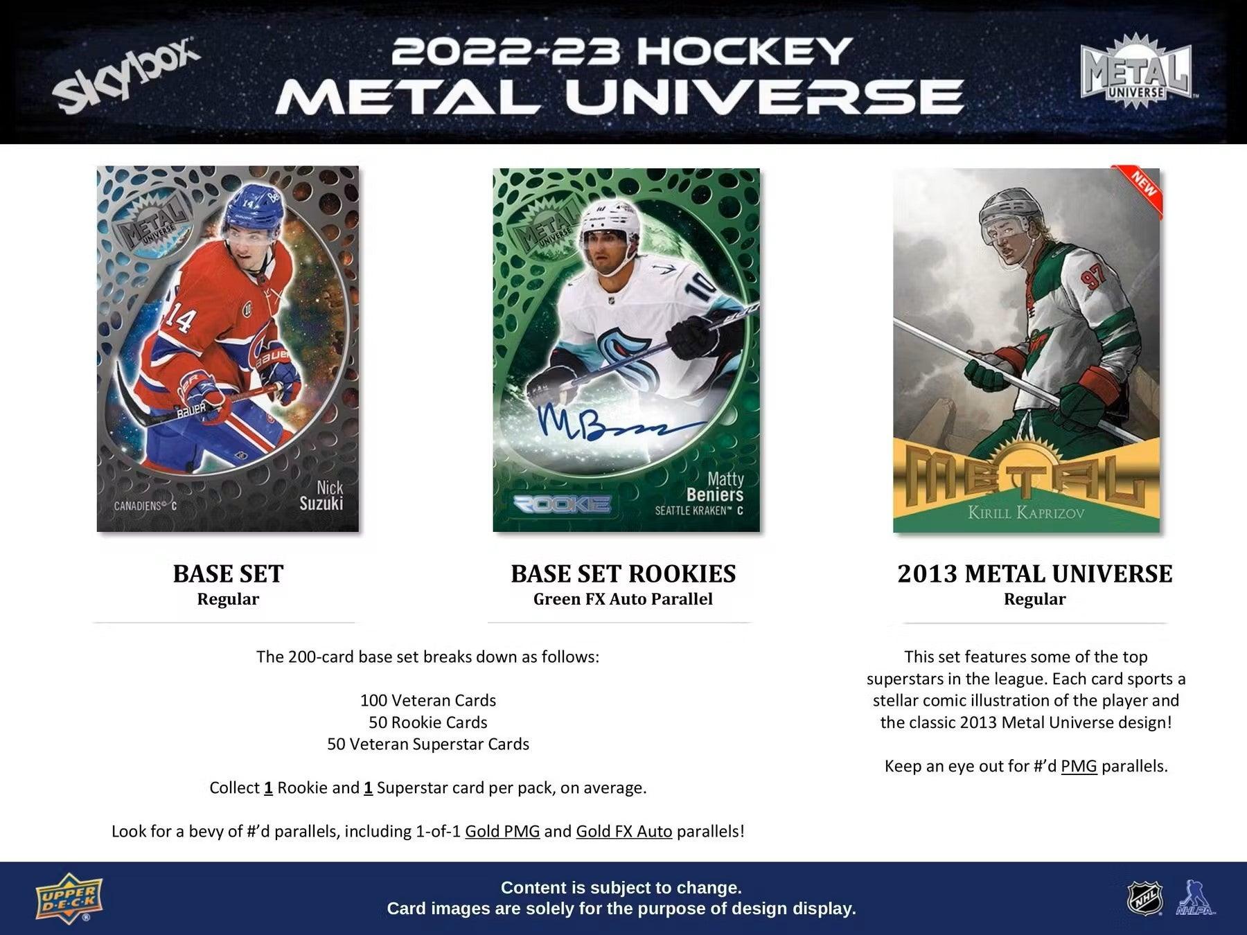 Hockey - 2022/23 - Upper Deck Skybox Metal Universe - Hobby Box (15 Packs) Upper Deck 053334120807