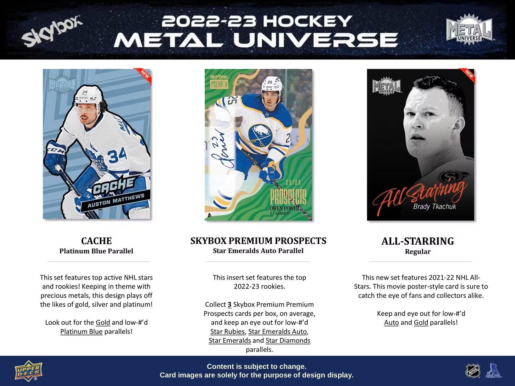 Hockey - 2022/23 - Upper Deck Skybox Metal Universe - Hobby Box (15 Packs) Upper Deck 053334120807