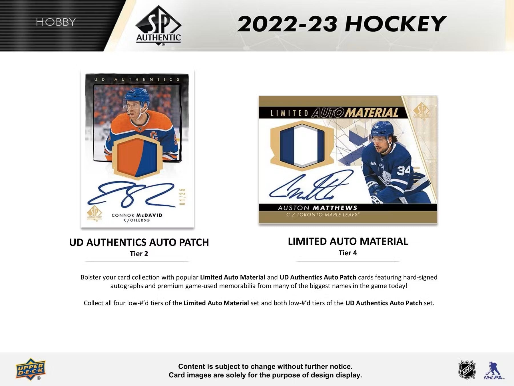 Hockey - 2022/23 - Upper Deck SP Authentic - Hobby Box (10 Packs) Upper Deck 053334121750