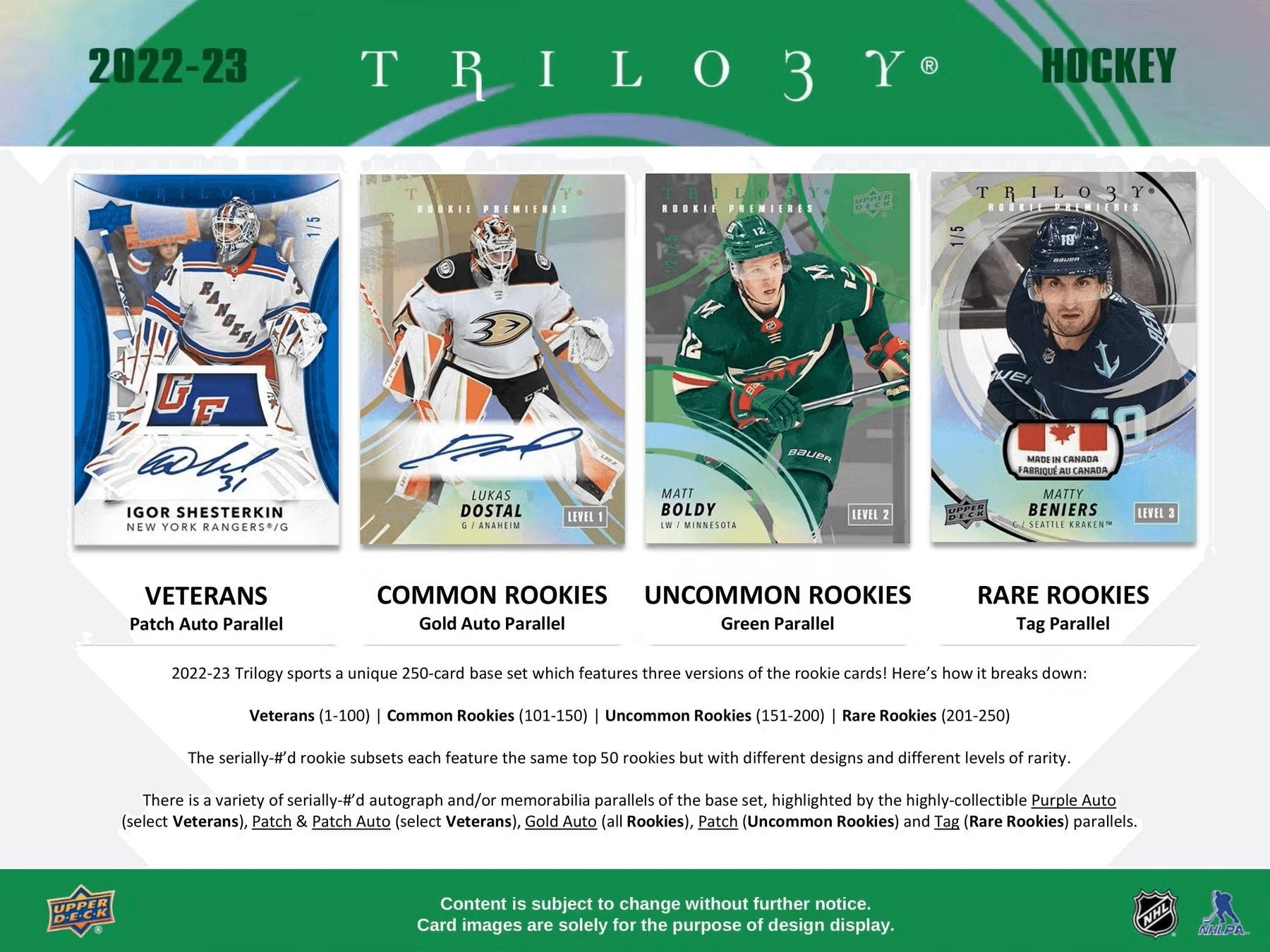 Hockey - 2022/23 - Upper Deck Trilogy - Hobby Box (6 Packs) Upper Deck 053334105347