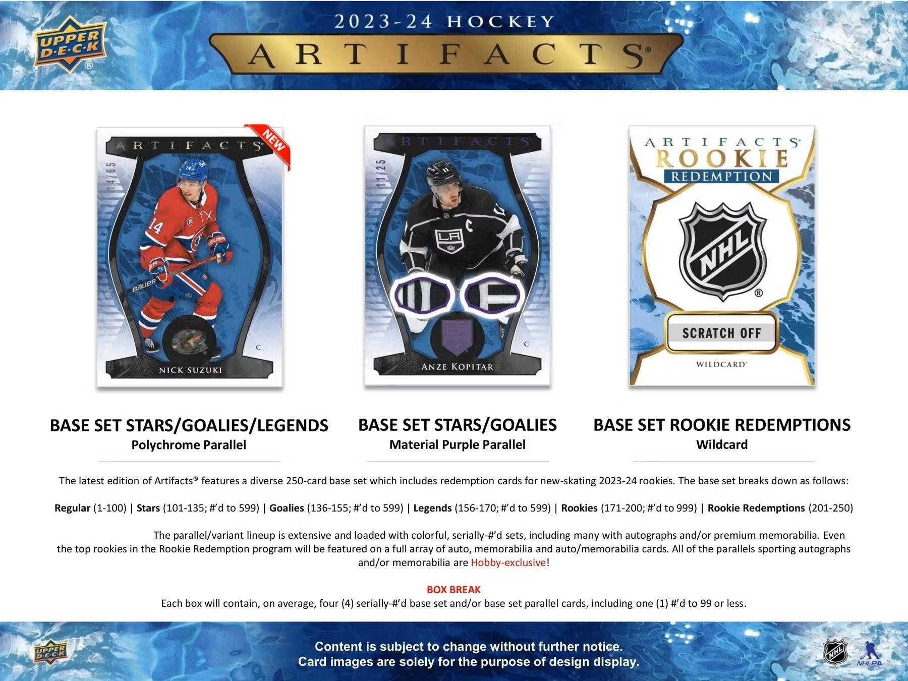 Hockey - 2023/24 - Upper Deck Artifacts - Hobby Box (8 Packs) Upper Deck 053334148740