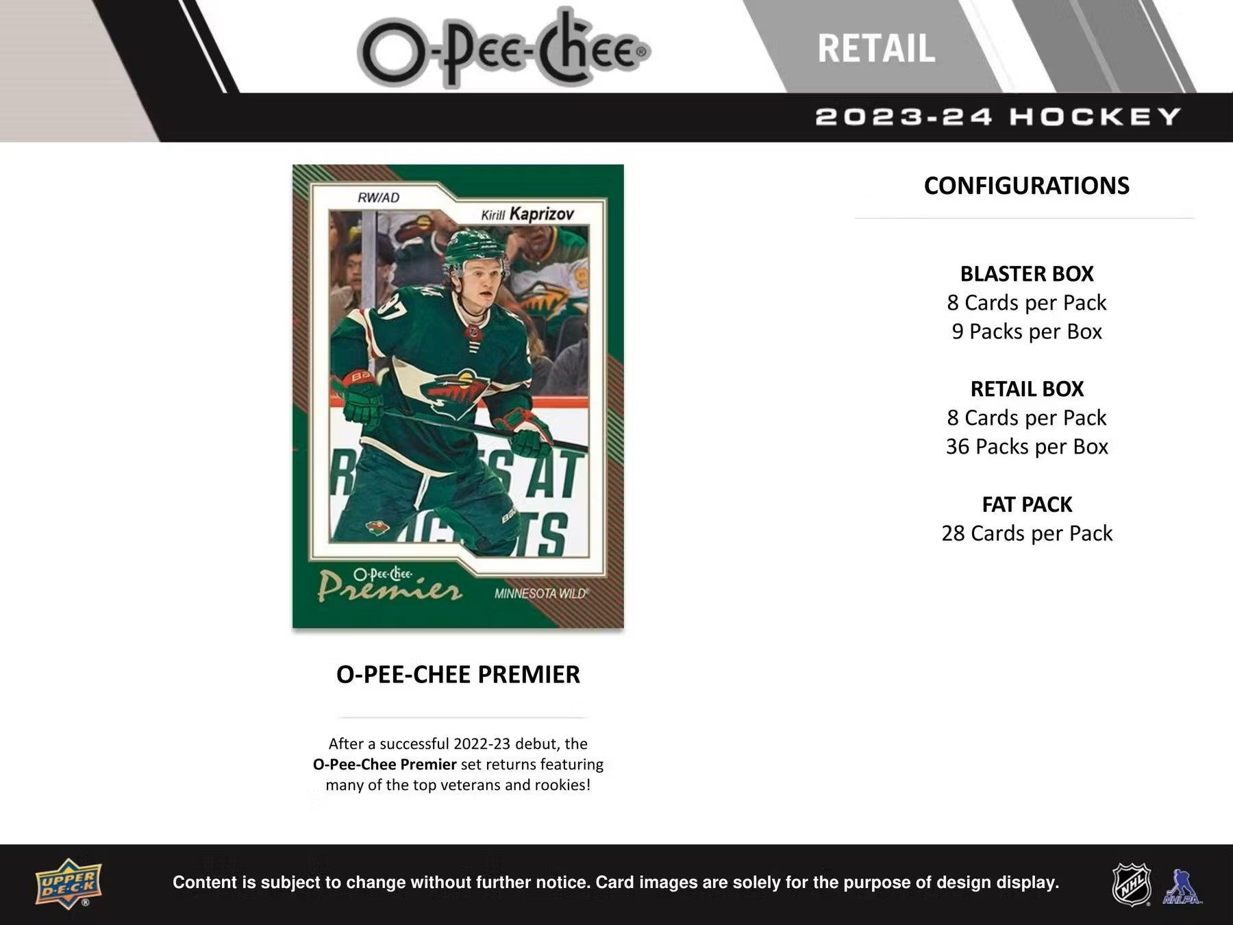 Hockey - 2023/24 - Upper Deck O - Pee - Chee - Blaster Box (9 Packs) Upper Deck 053334345873