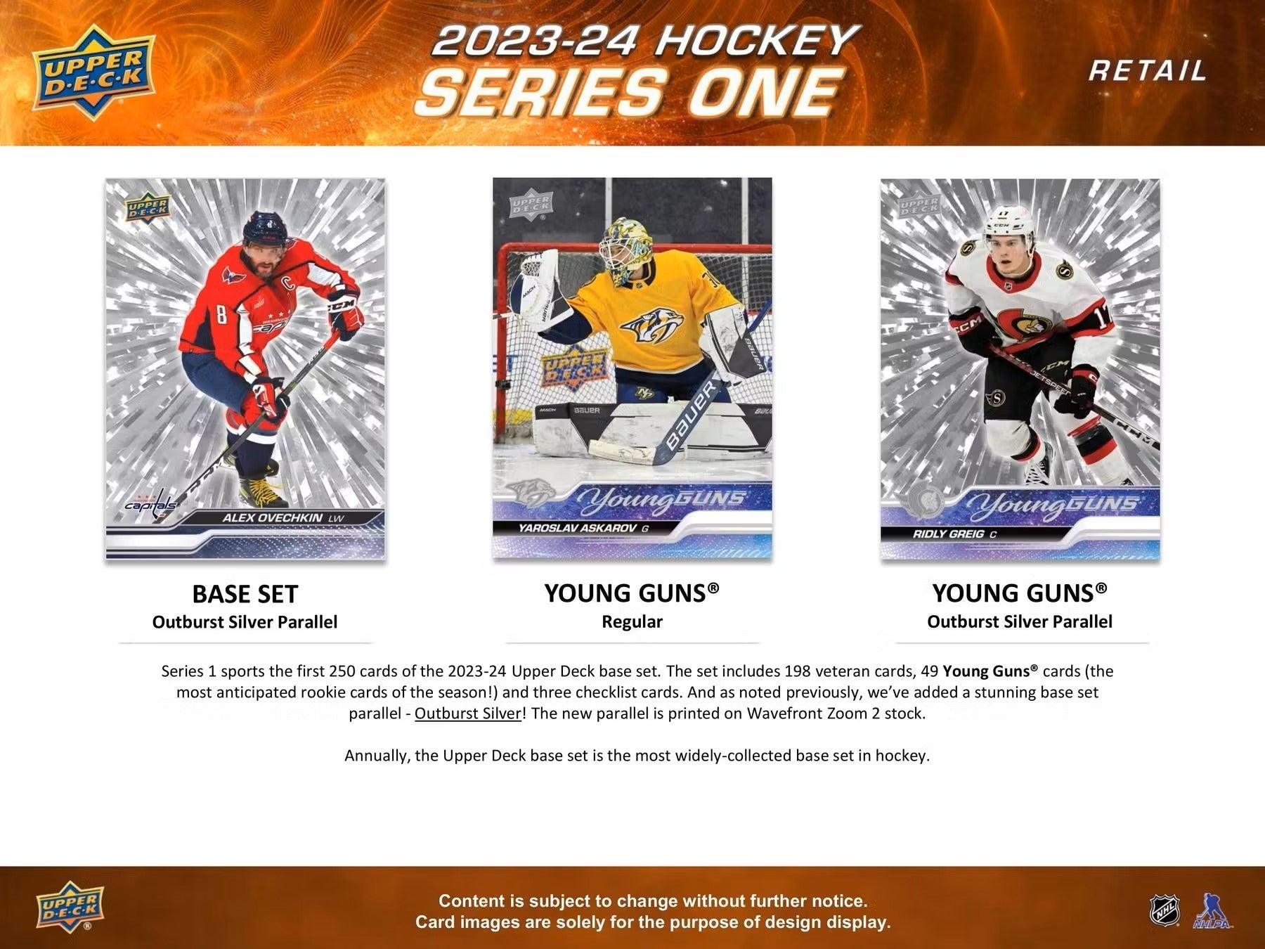 Hockey - 2023/24 - Upper Deck Series 1 - Tin Box (8 Packs + 1 Bonus Pack) Upper Deck 053334147415