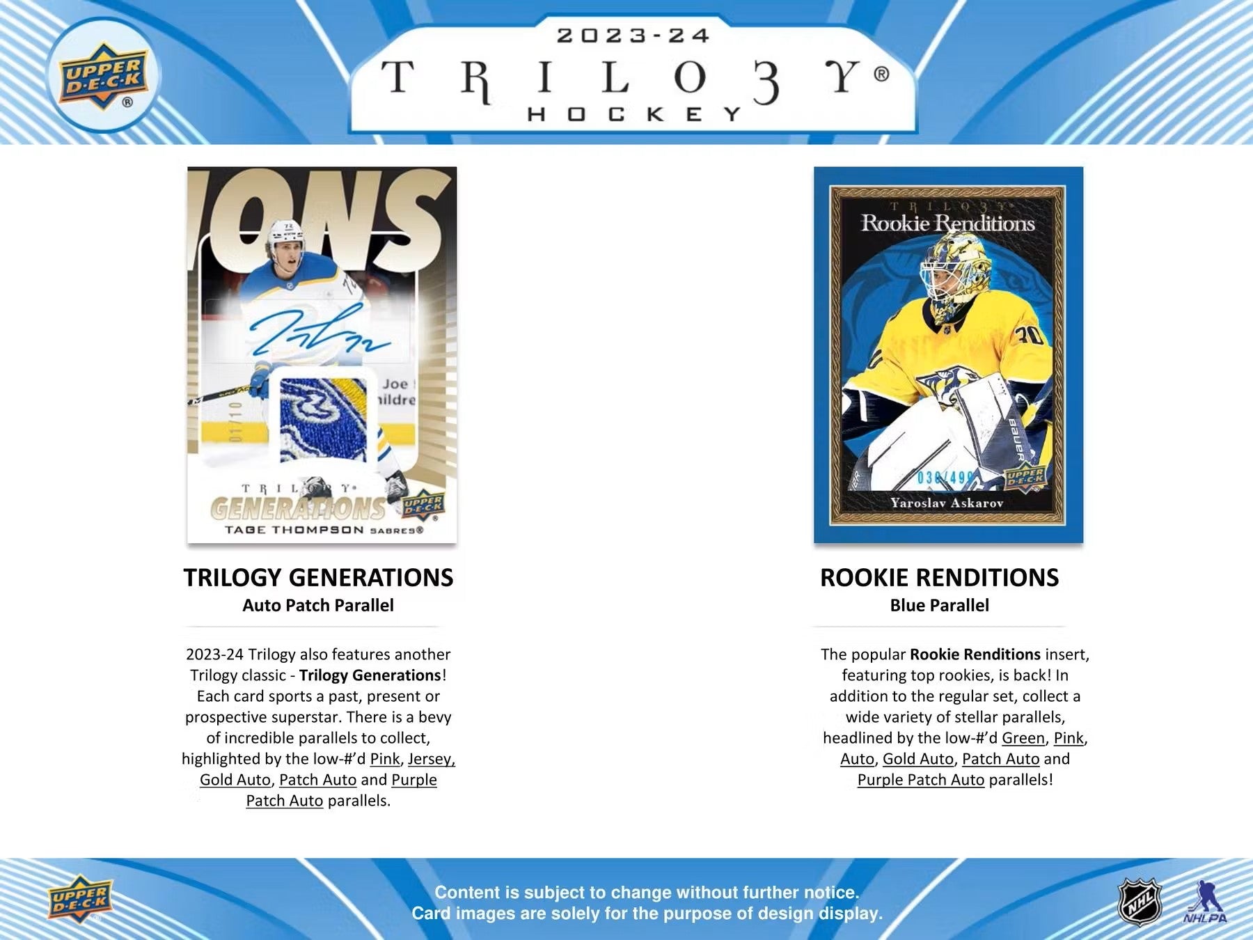 Hockey - 2023/24 - Upper Deck Trilogy - Hobby Box (6 Packs) Upper Deck 053334335898