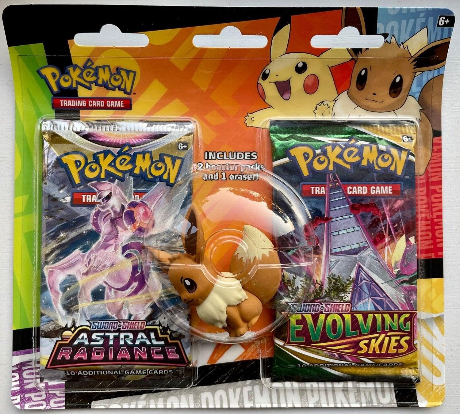 Pokemon Back To School - 2 Booster Packs & Eevee Eraser Pokémon 820650809538