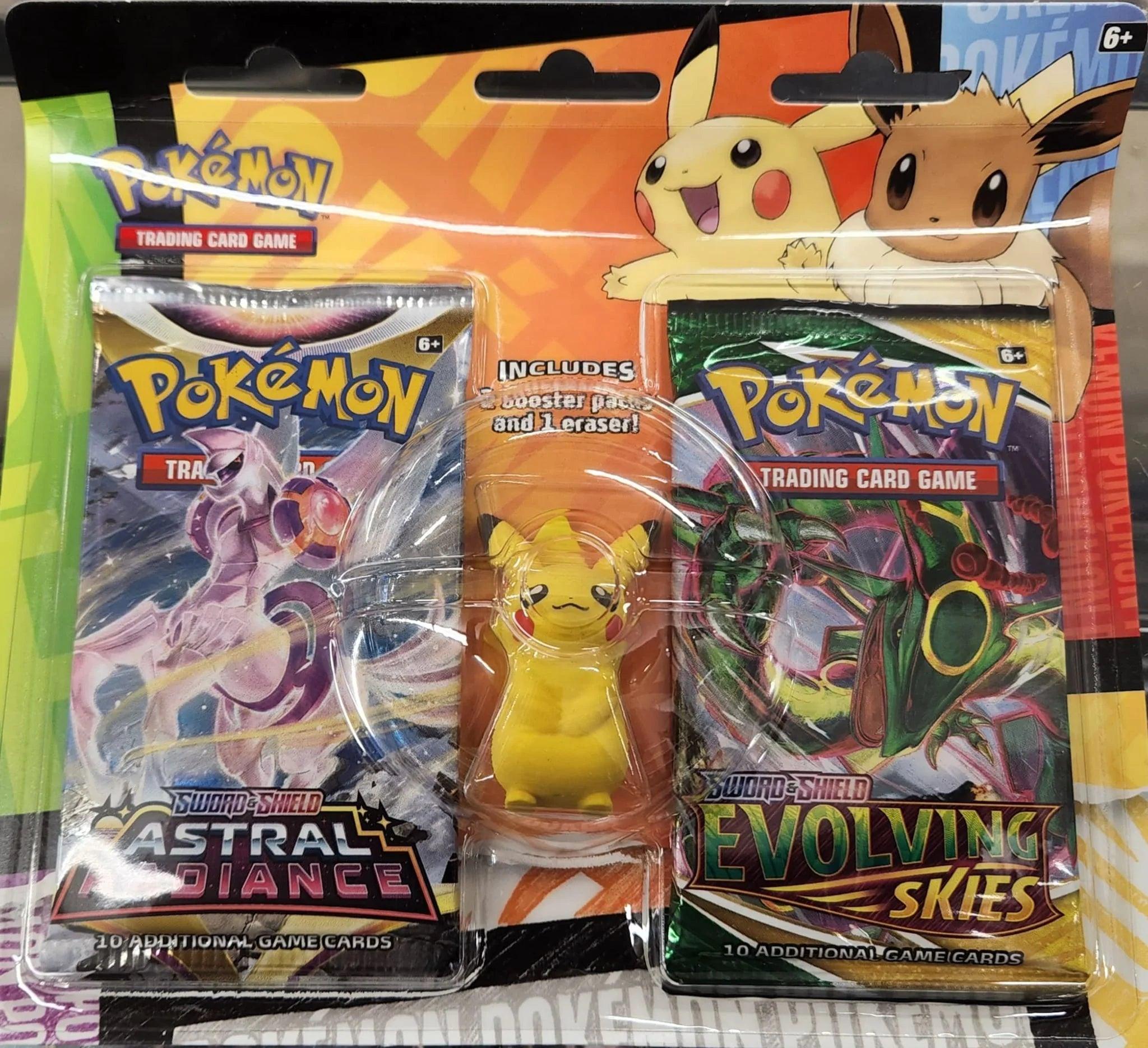 Pokemon Back To School - 2 Booster Packs & Pikachu Eraser Pokémon 820650809538