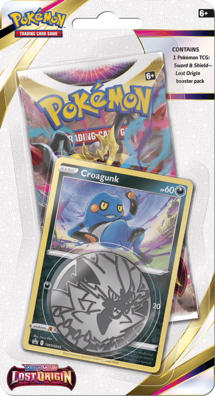 Pokemon Blister Pack - Sword & Shield - Lost Origin - 1 Booster Pack & 1 Coin & Croagunk Promo Card Pokémon 820650806568