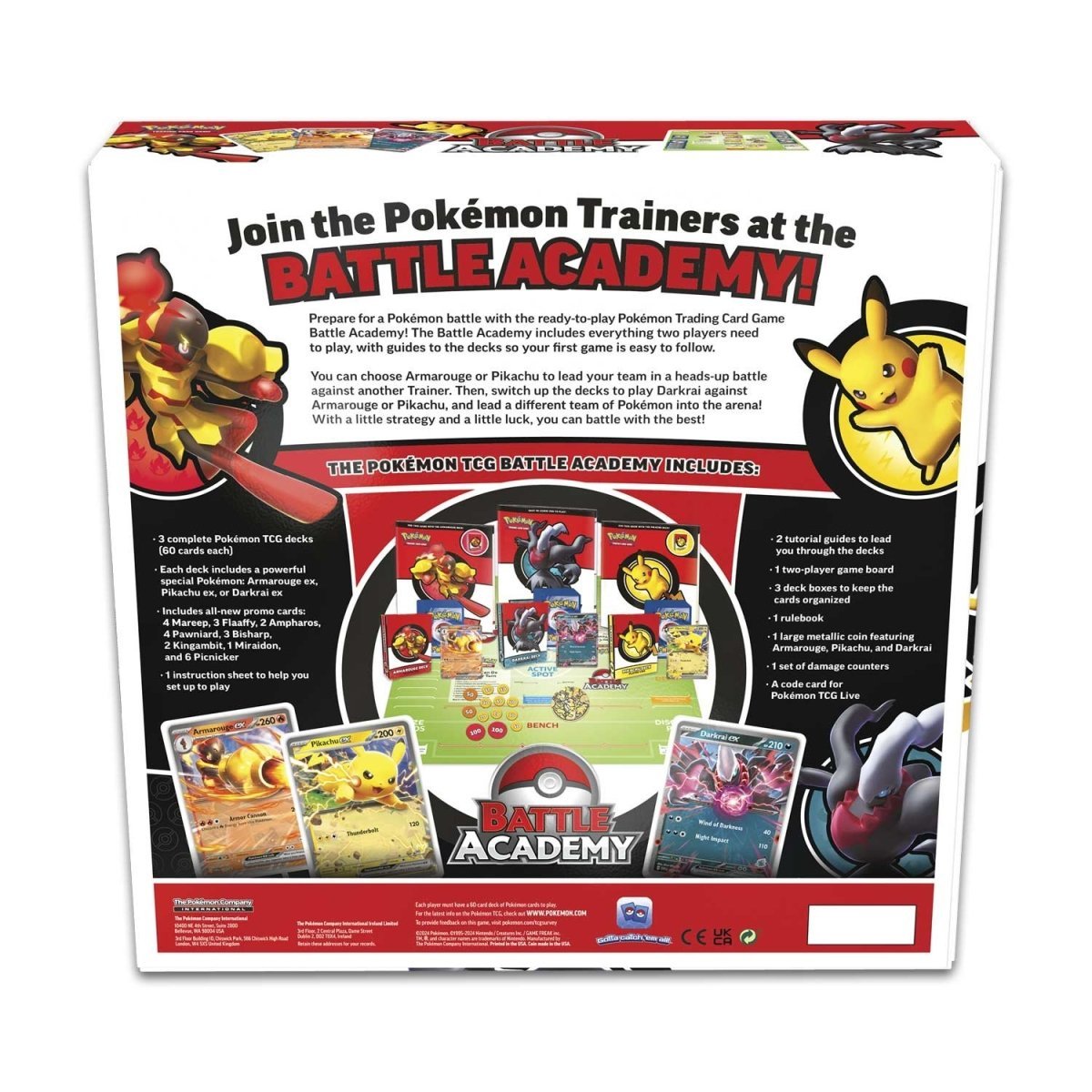 Pokemon Board Game - Battle Academy 2024 (Featuring Pikachu, Armarouge & Darkrai) Pokémon 0820650856952