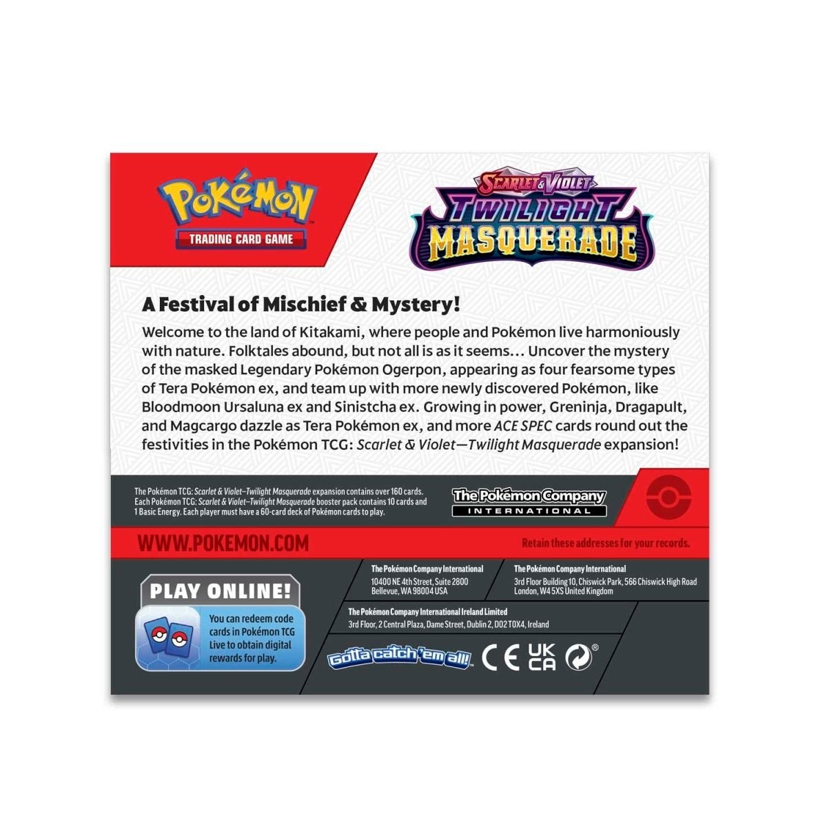 Pokemon Booster Box (36 Packs) - Scarlet & Violet - Twilight Masquerade Pokémon 0820650863400