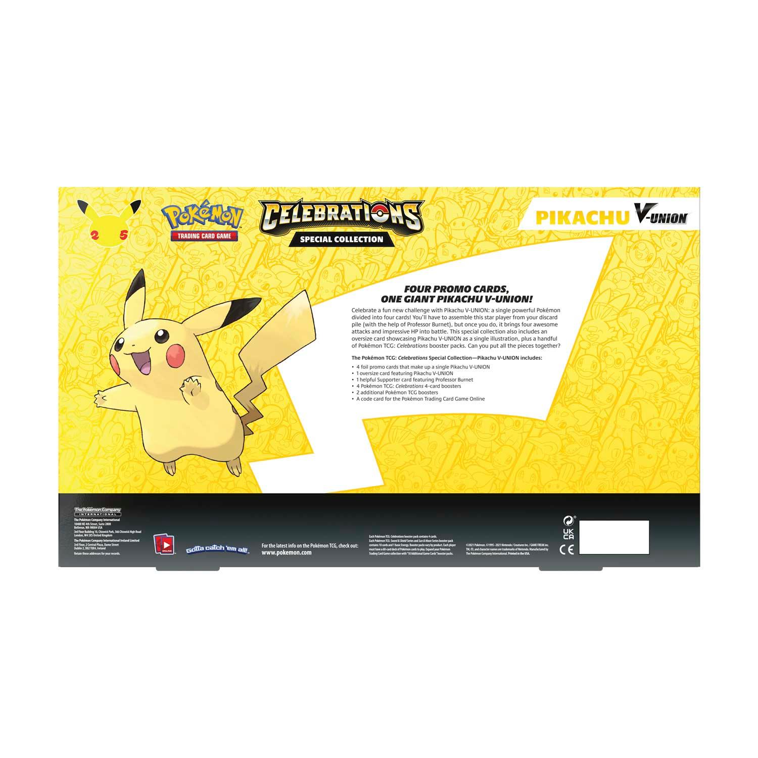 Pokemon Box - Special Collection - Celebrations - Pikachu V - UNION Pokémon 820650809156