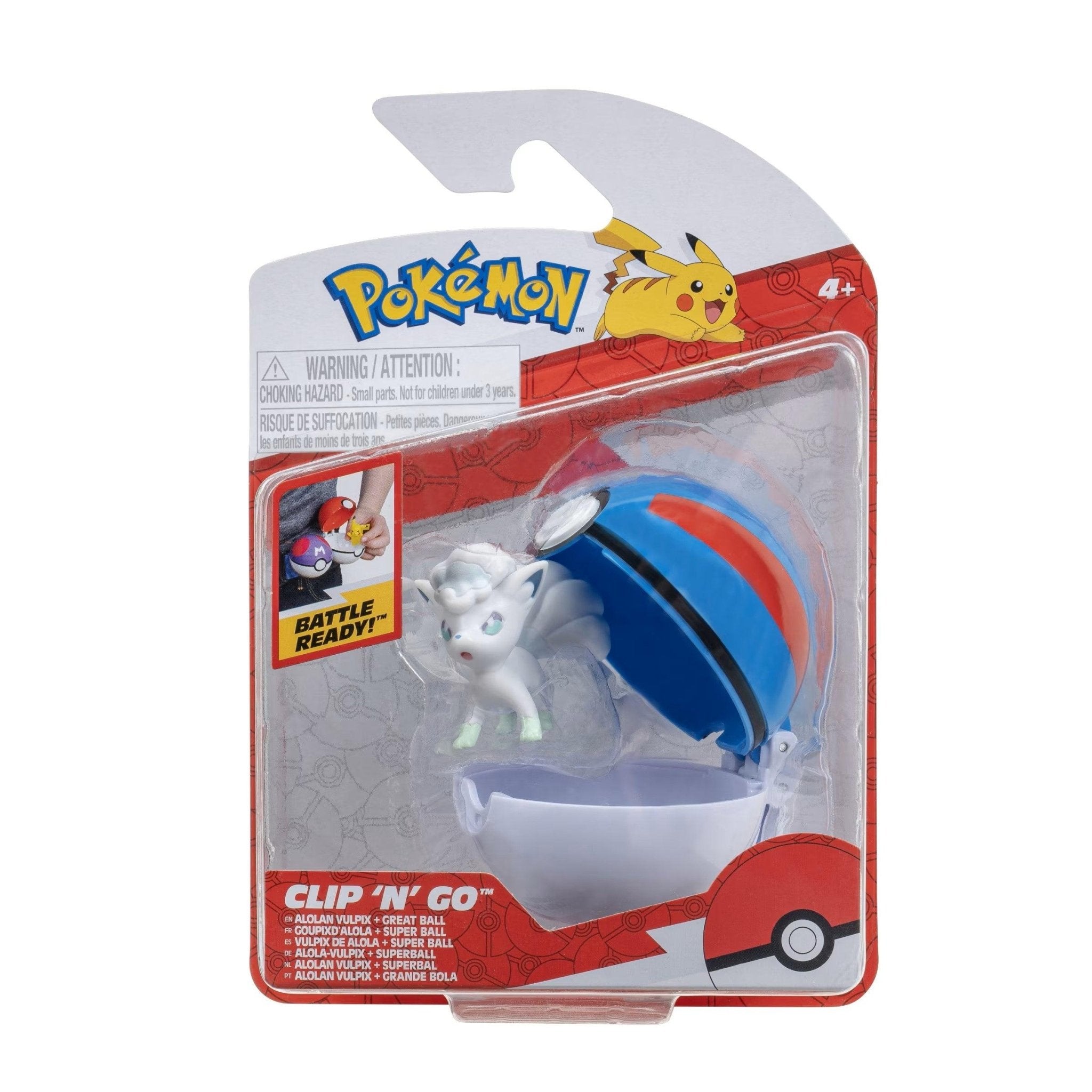 Pokemon - Clip 'N' Go - Alolan Vulpix + Great Ball - Jazwares Jazwares 191726482888