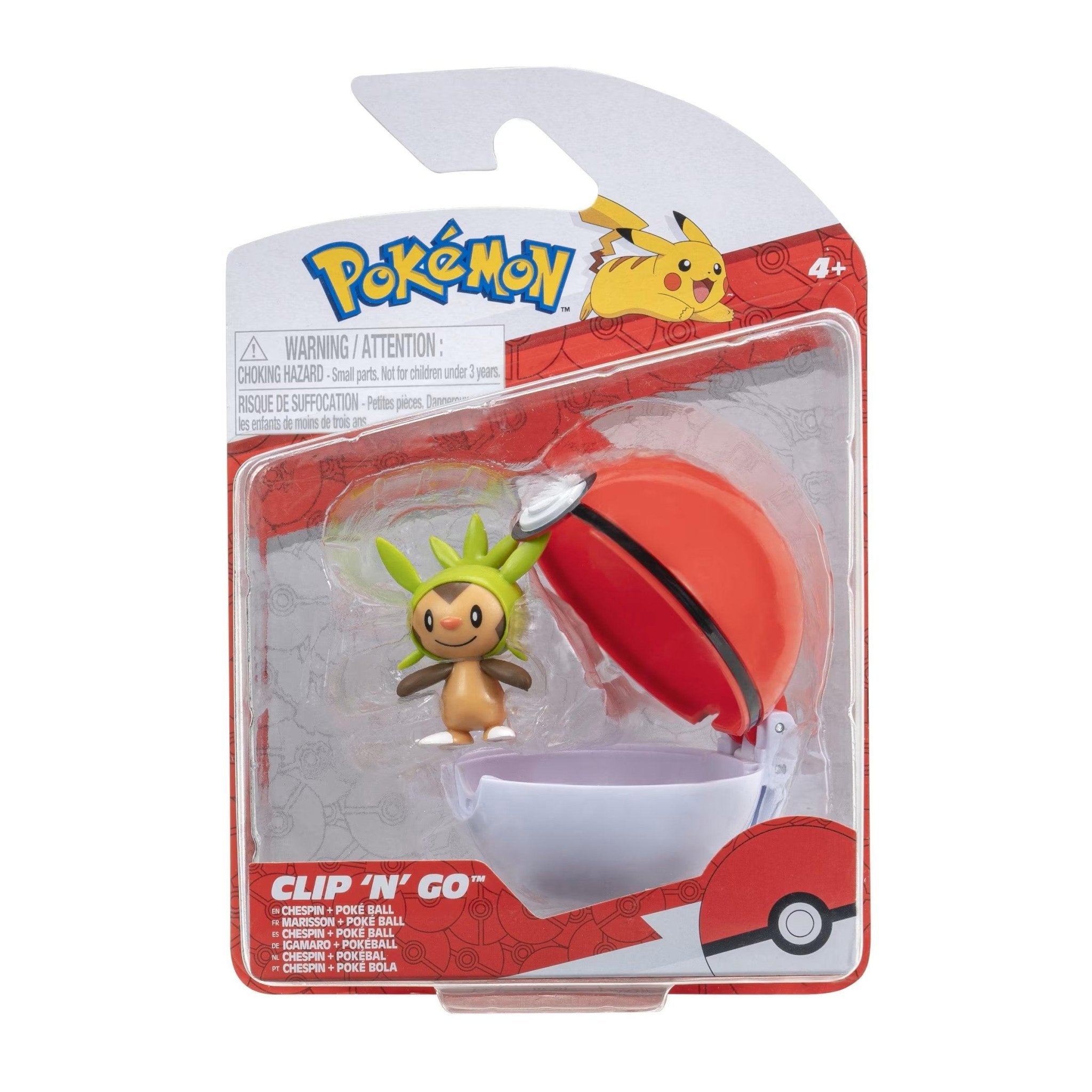 Pokemon - Clip 'N' Go - Chespin + Poké Ball - Jazwares Jazwares 191726482871