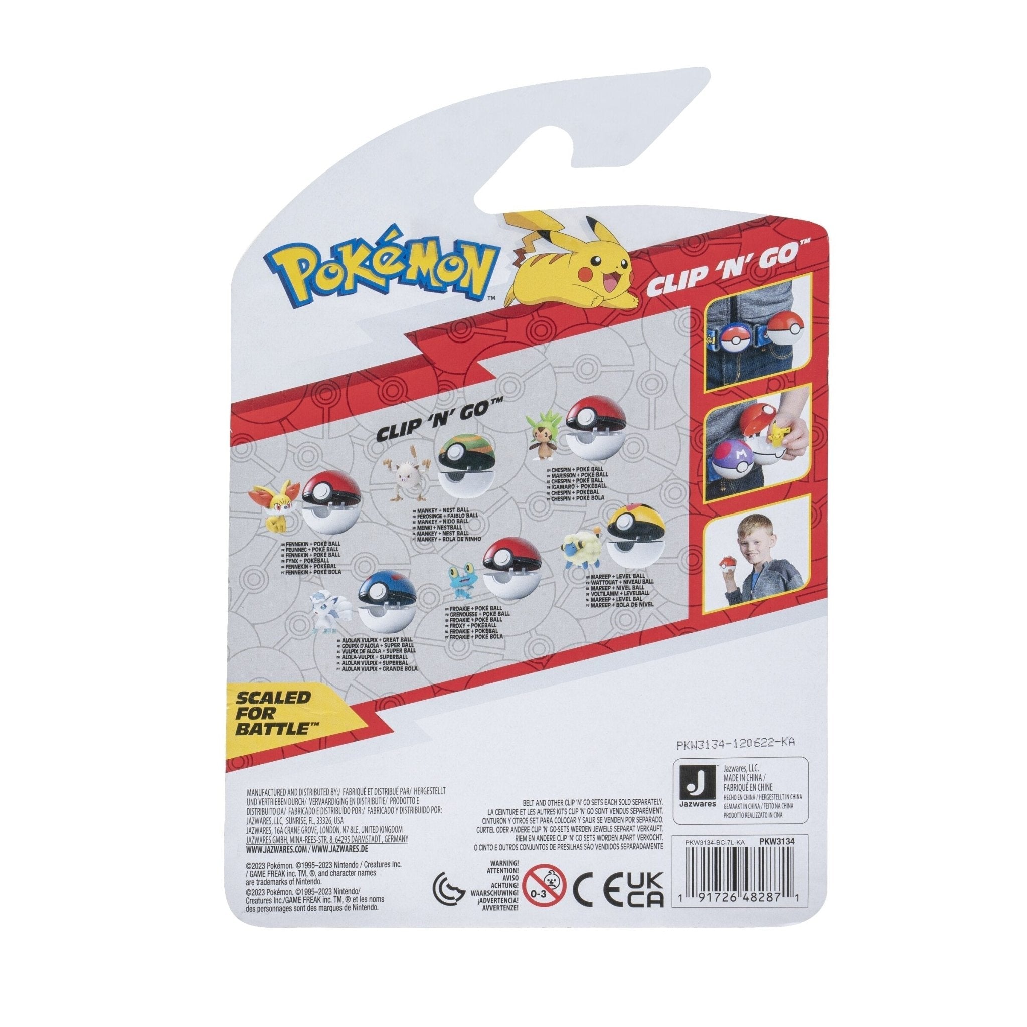 Pokemon - Clip 'N' Go - Fennekin + Poké Ball - Jazwares Jazwares 191726482857