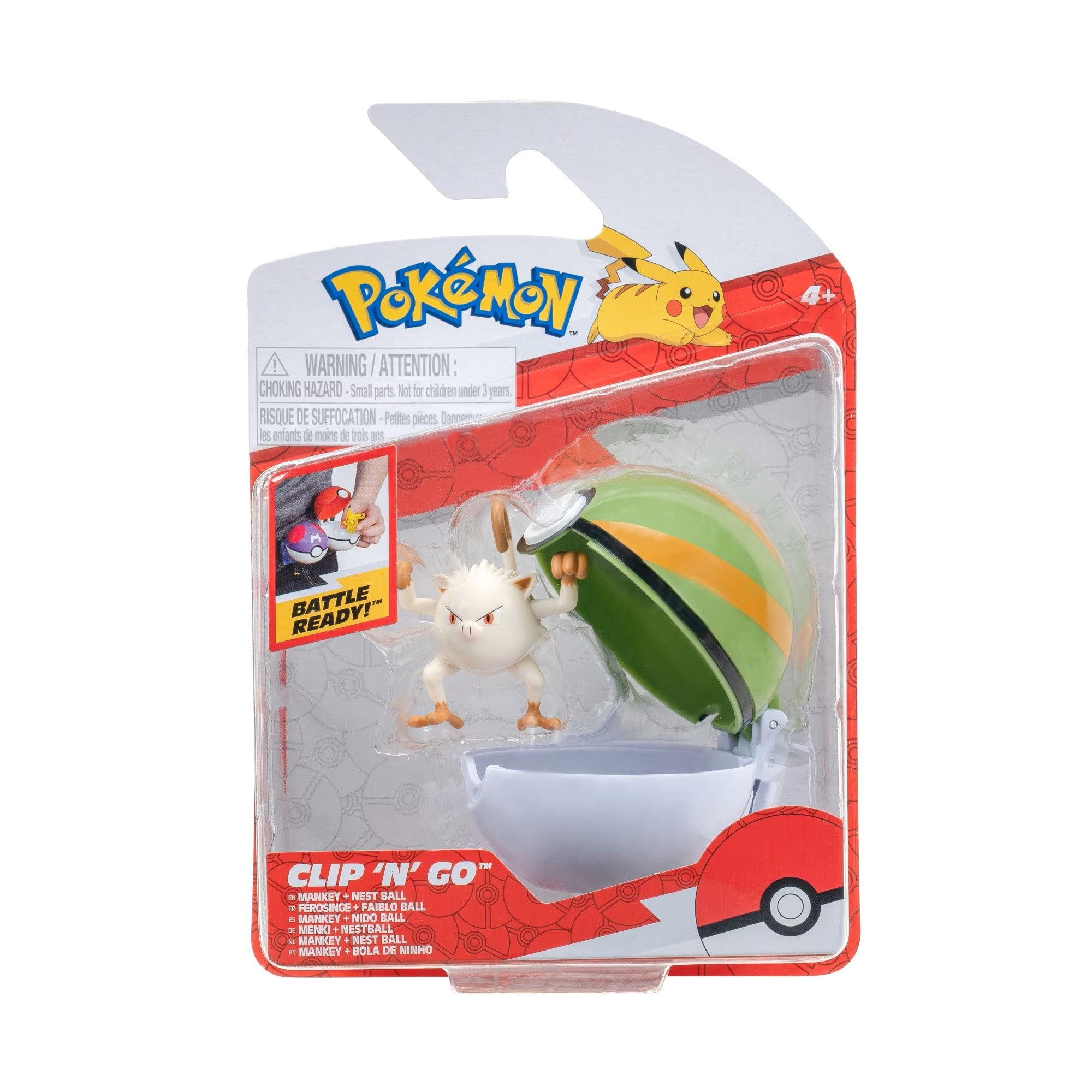 Pokemon - Clip 'N' Go - Mankey + Nest Ball - Jazwares Jazwares 191726482895