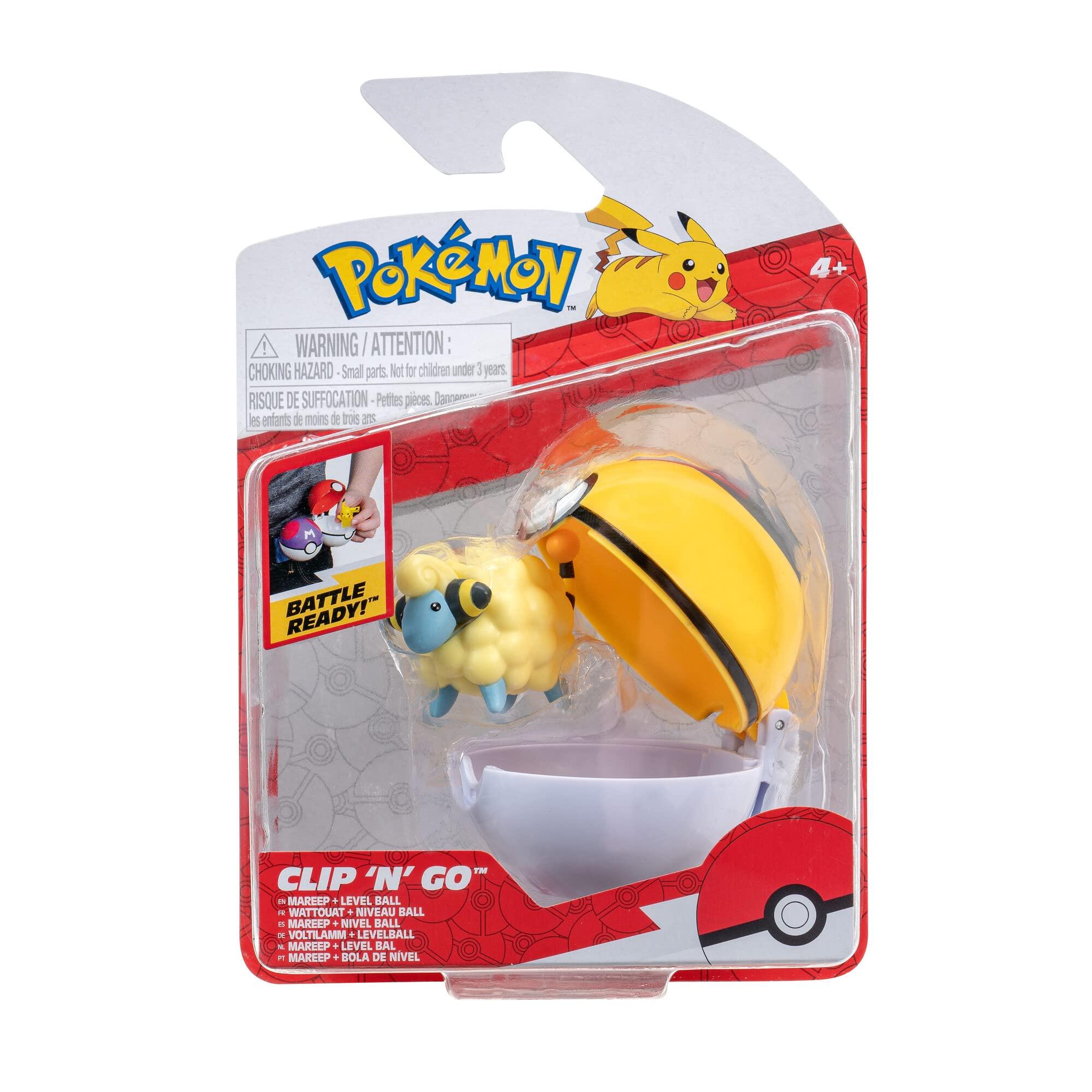 Pokemon - Clip 'N' Go - Mareep + Level Ball - Jazwares Jazwares 191726482901