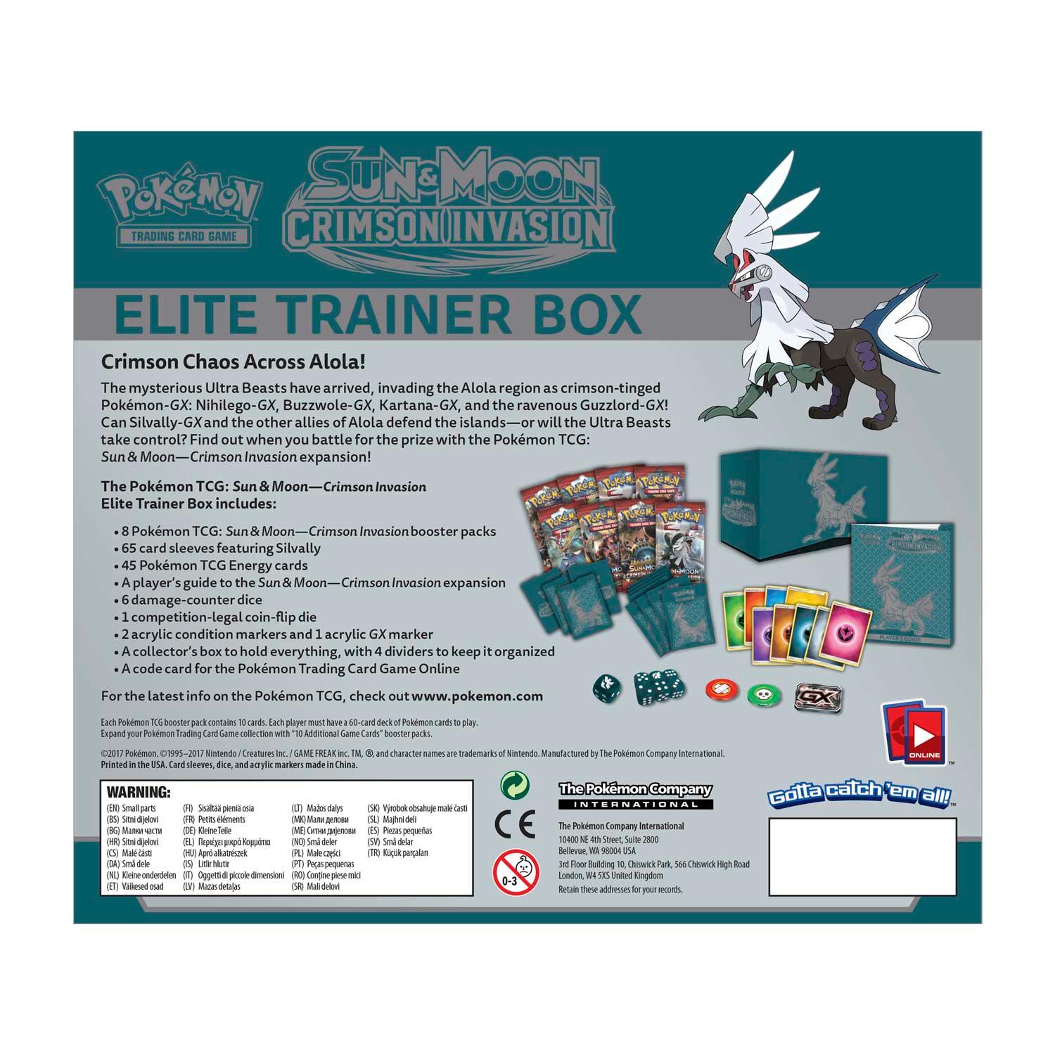 Pokemon Elite Trainer Box (ETB) - Sun & Moon - Crimson Invasion (Silvally on Cover) Pokémon 820650802607