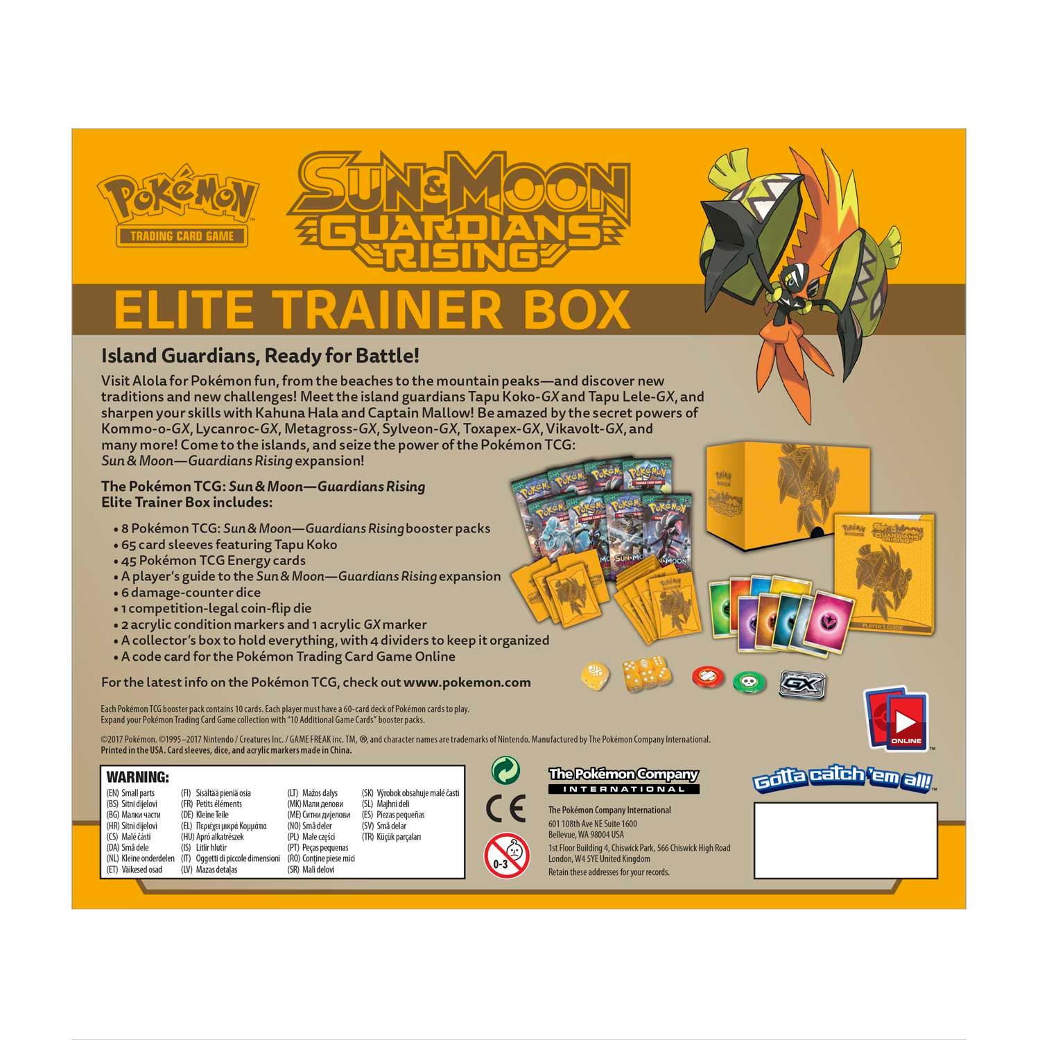 Pokemon Elite Trainer Box (ETB) - Sun & Moon - Guardians Rising (Tapu Koko on Cover) Pokémon 820650802263