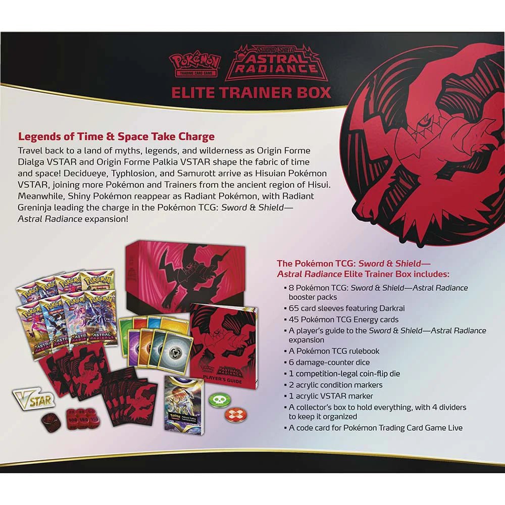 Pokemon Elite Trainer Box (ETB) - Sword & Shield - Astral Radiance (Darkrai on Cover) Pokémon 820650850394