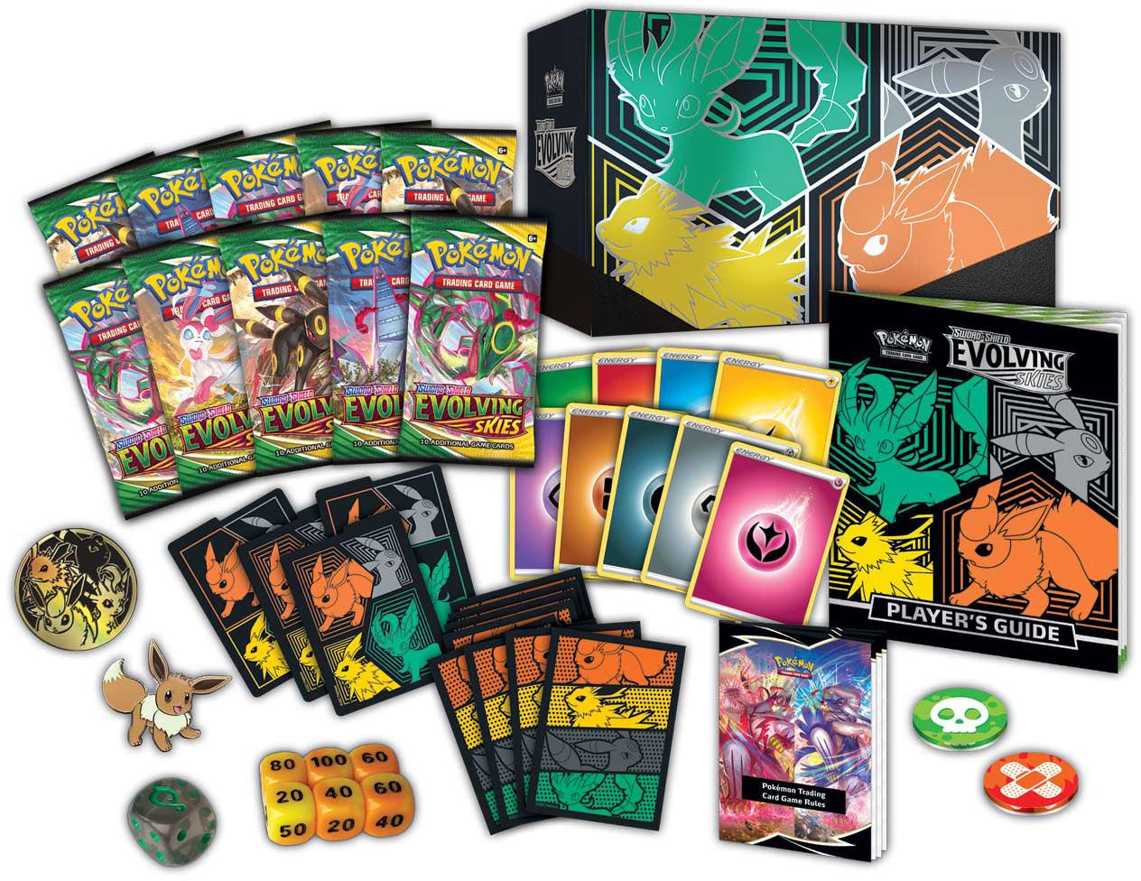 Pokemon Elite Trainer Box (ETB) - Sword & Shield - Evolving Skies (Jolteon, Flareon, Umbreon & Leafeon on Cover) Pokémon 820650808944