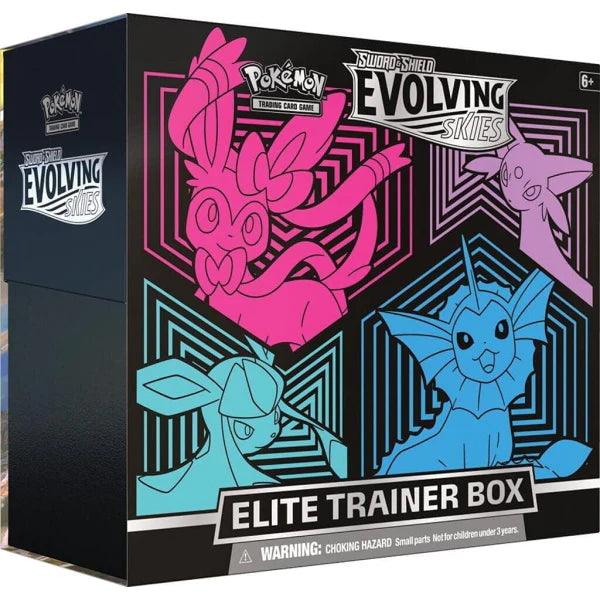 Pokemon Elite Trainer Box (ETB) - Sword & Shield - Evolving Skies (Vaporeon, Espeon, Glaceon & Sylveon on Cover) Pokémon 820650808944