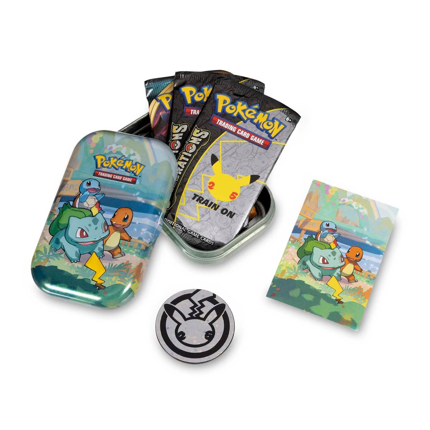 Pokemon Mini Tin - Celebrations - Bulbasaur, Charmander & Squirtle on Cover Pokémon 820650809378