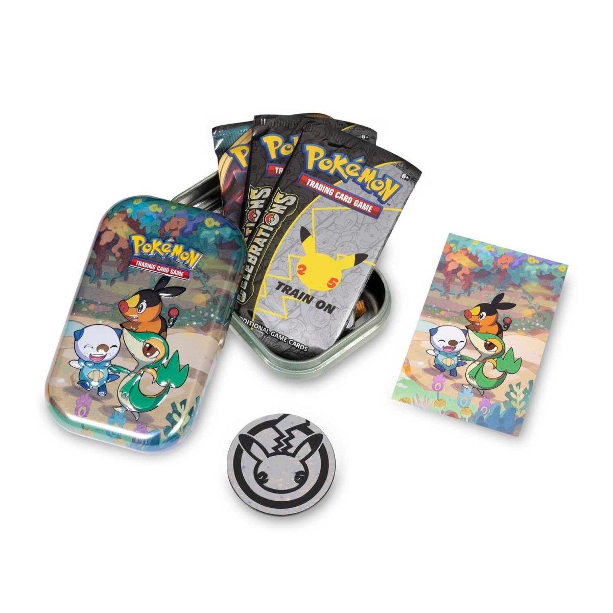 Pokemon Mini Tin - Celebrations - Snivy, Tepig & Oshawott on Cover Pokémon 820650809378