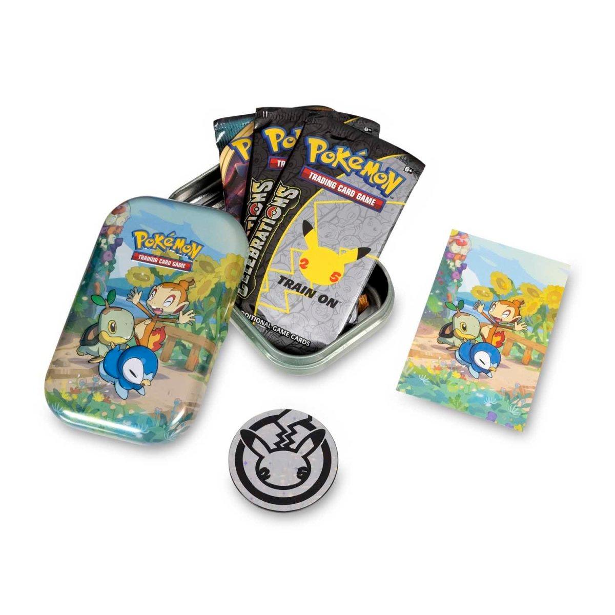 Pokemon Mini Tin - Celebrations - Turtwig, Chimchar & Piplup on Cover Pokémon 820650809378