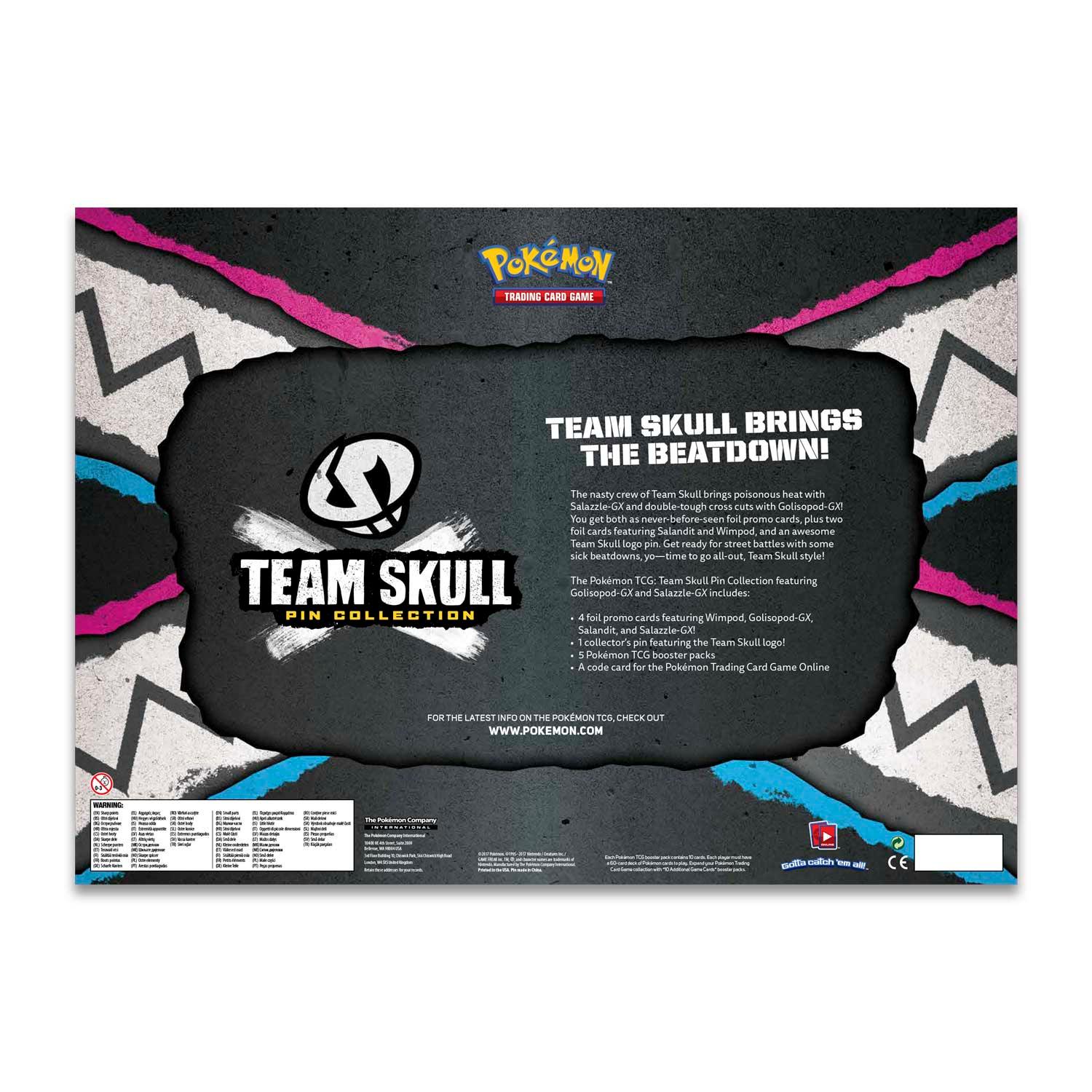 Pokemon Pin Collection Box - Team Skull Pokémon 820650803215