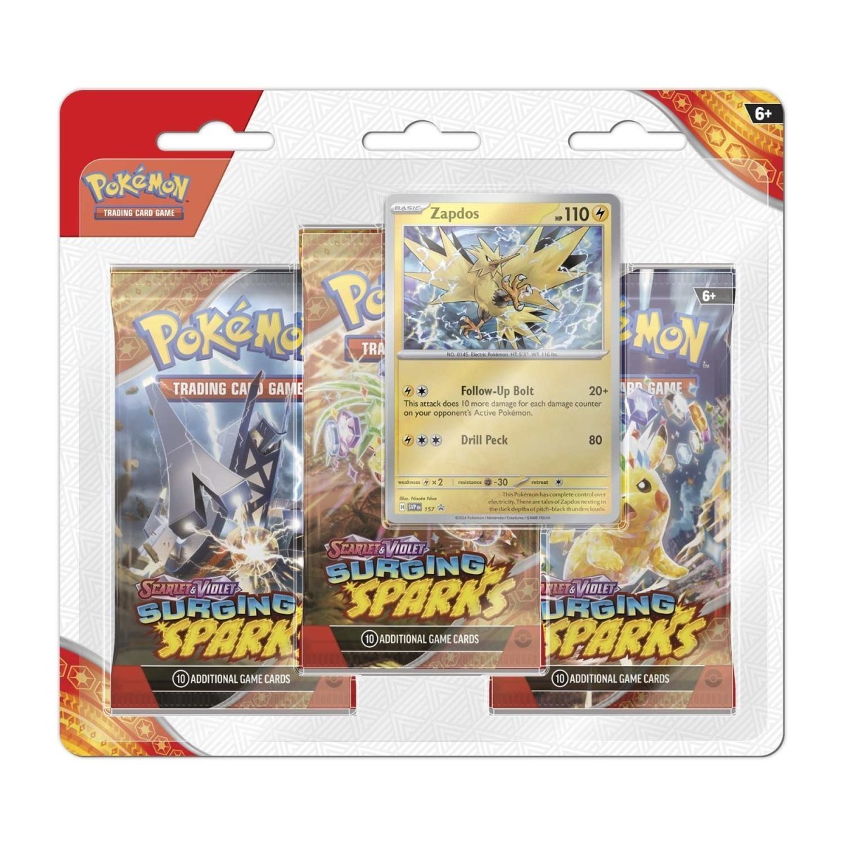 Pokemon - Scarlet & Violet - Surging Sparks - Triple Packs & Zapdos Promo Card Pokémon 0820650859280