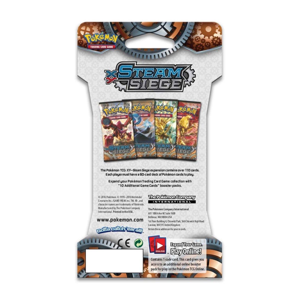 Pokemon Sleeved Booster Pack (10 Cards) - XY - Steam Siege Pokémon 820650801341