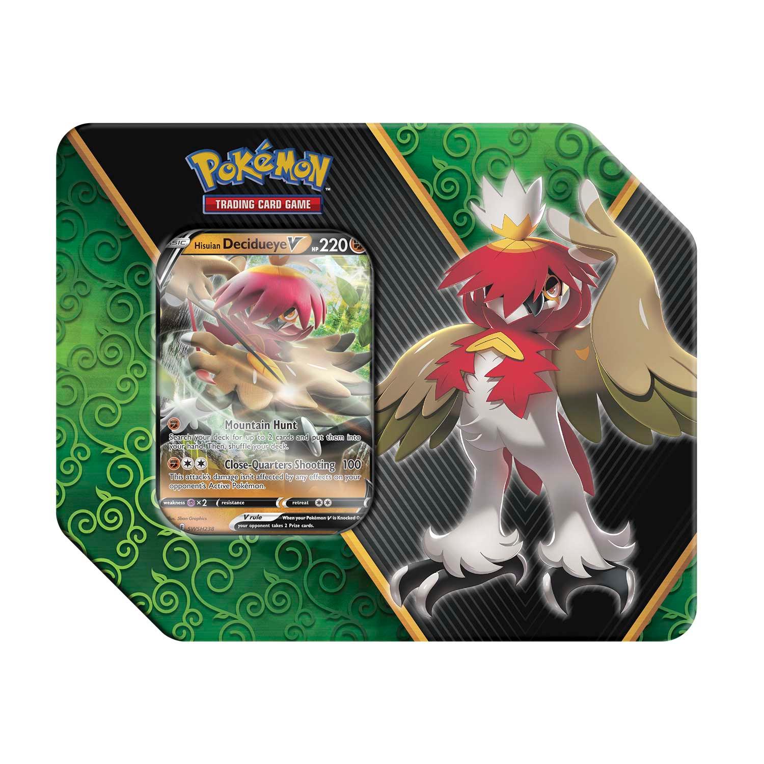 Pokemon Tin - Divergent Powers - Hisuian Decidueye V on Cover Pokémon 820650851407