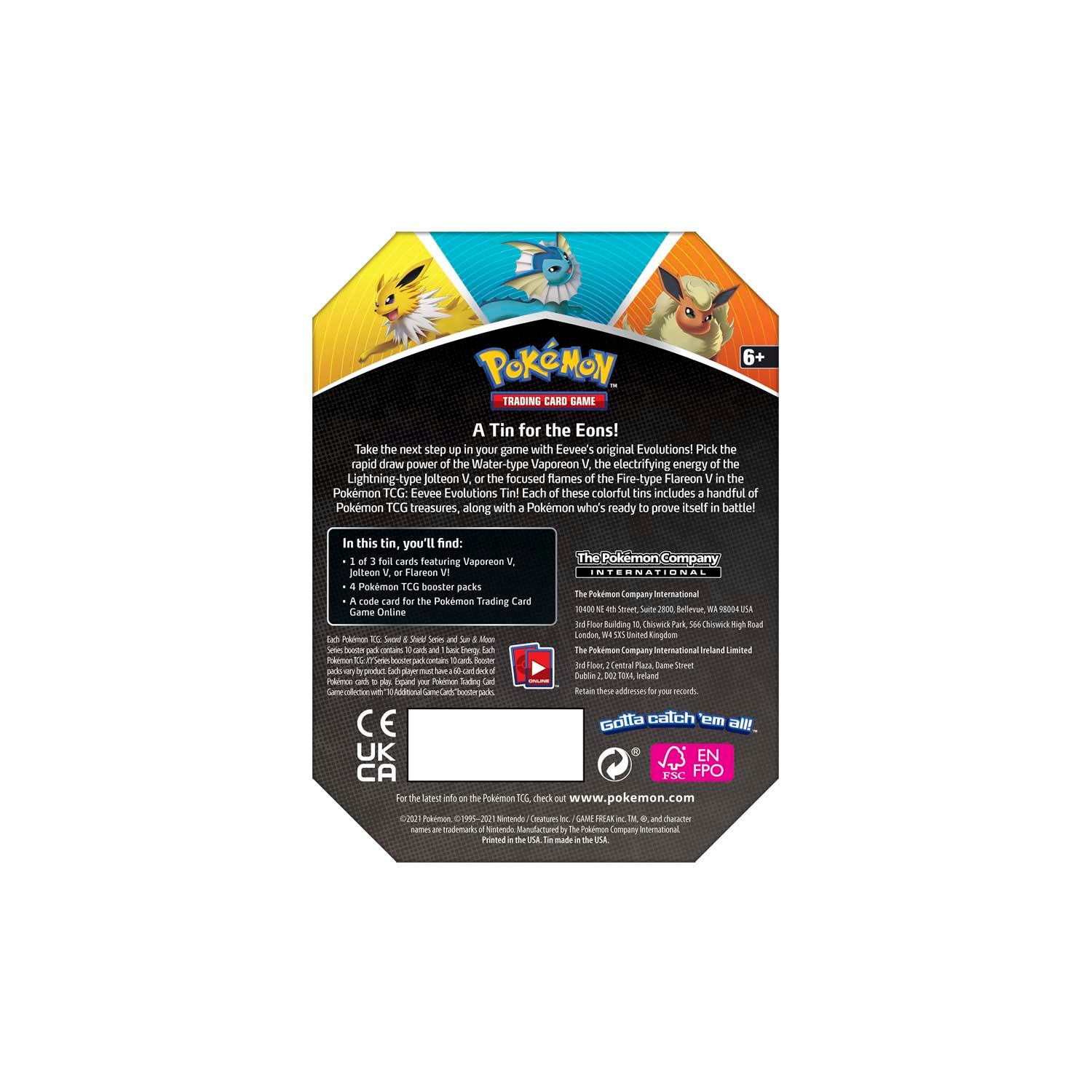 Pokemon Tin - Eevee Evolutions - Flareon V on Cover Pokémon 820650809057