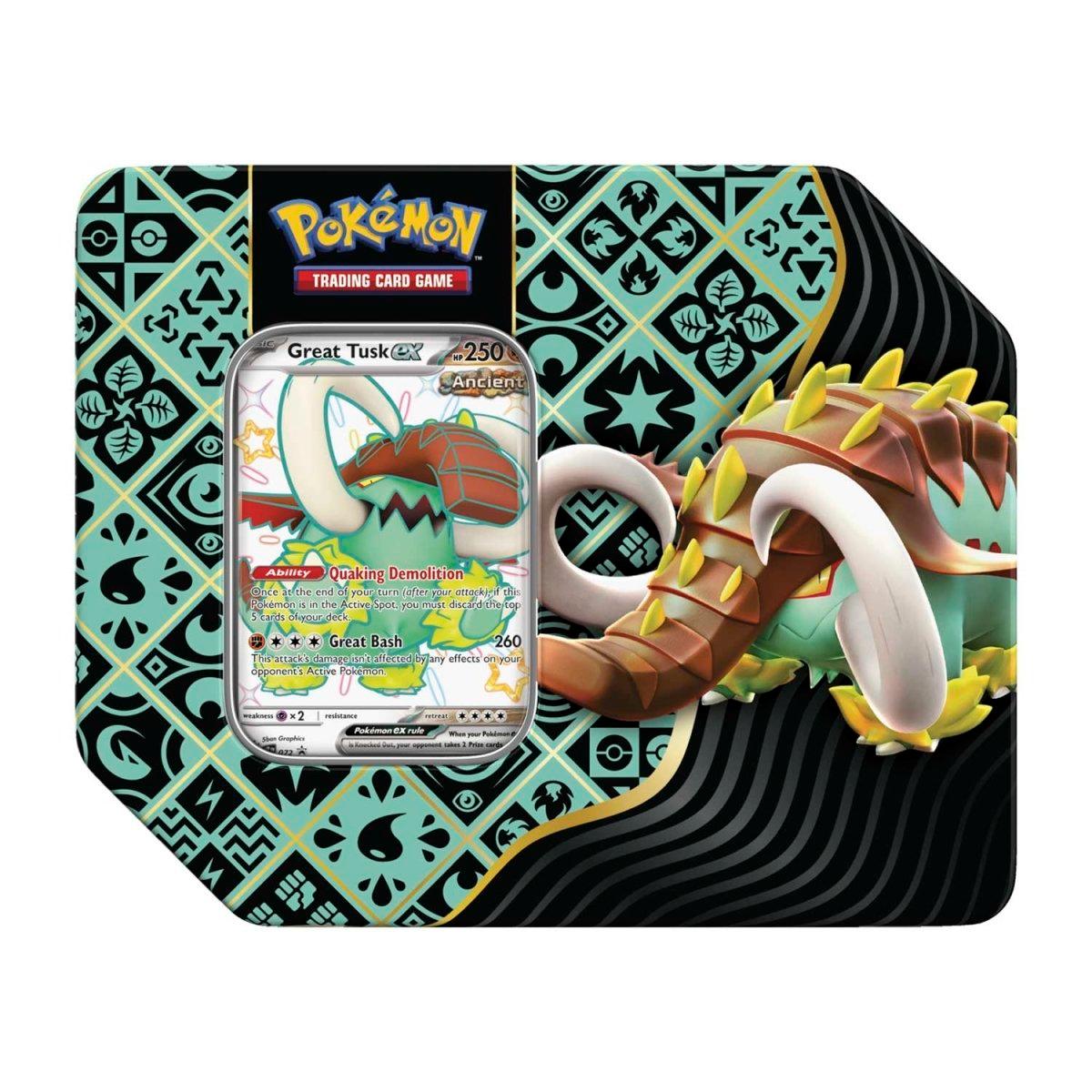 Pokemon Tin - Paldean Fates - Shiny Great Tusk ex Pokémon 820650856242