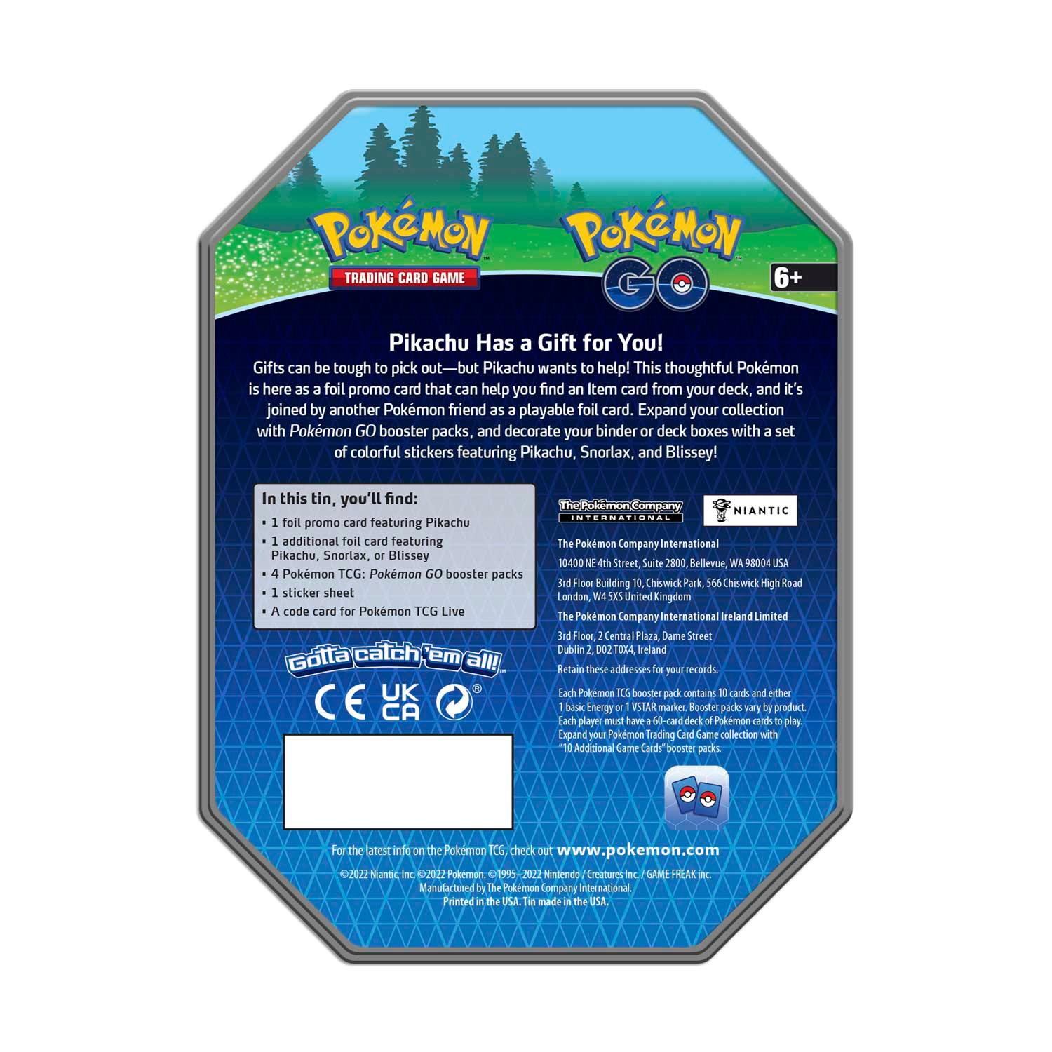 Pokemon Tin - Pokemon GO - Pikachu on Cover Pokémon 820650850776